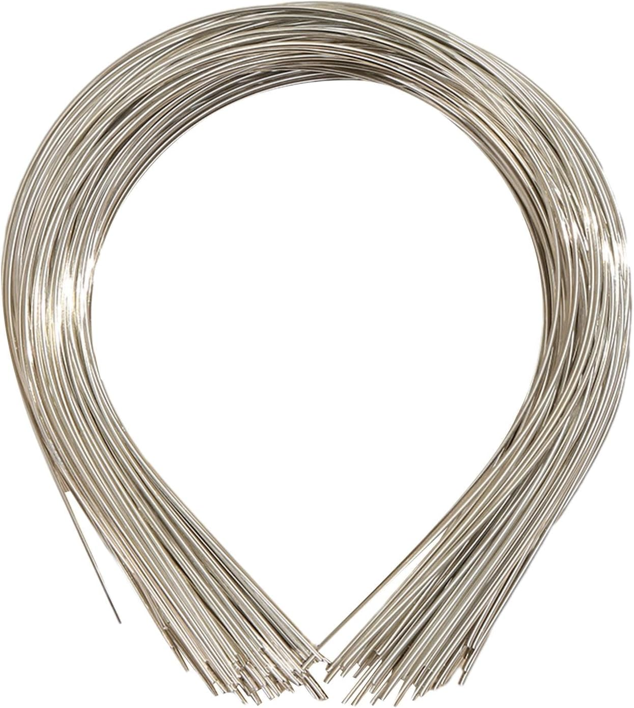 Oshhni 50Pcs Plain Metal Headbands for Crafts Thin Wire Hairband Bulk for Women Hair Accessory DIY Craft Supplies Blank Headbands for Crafting, Silver