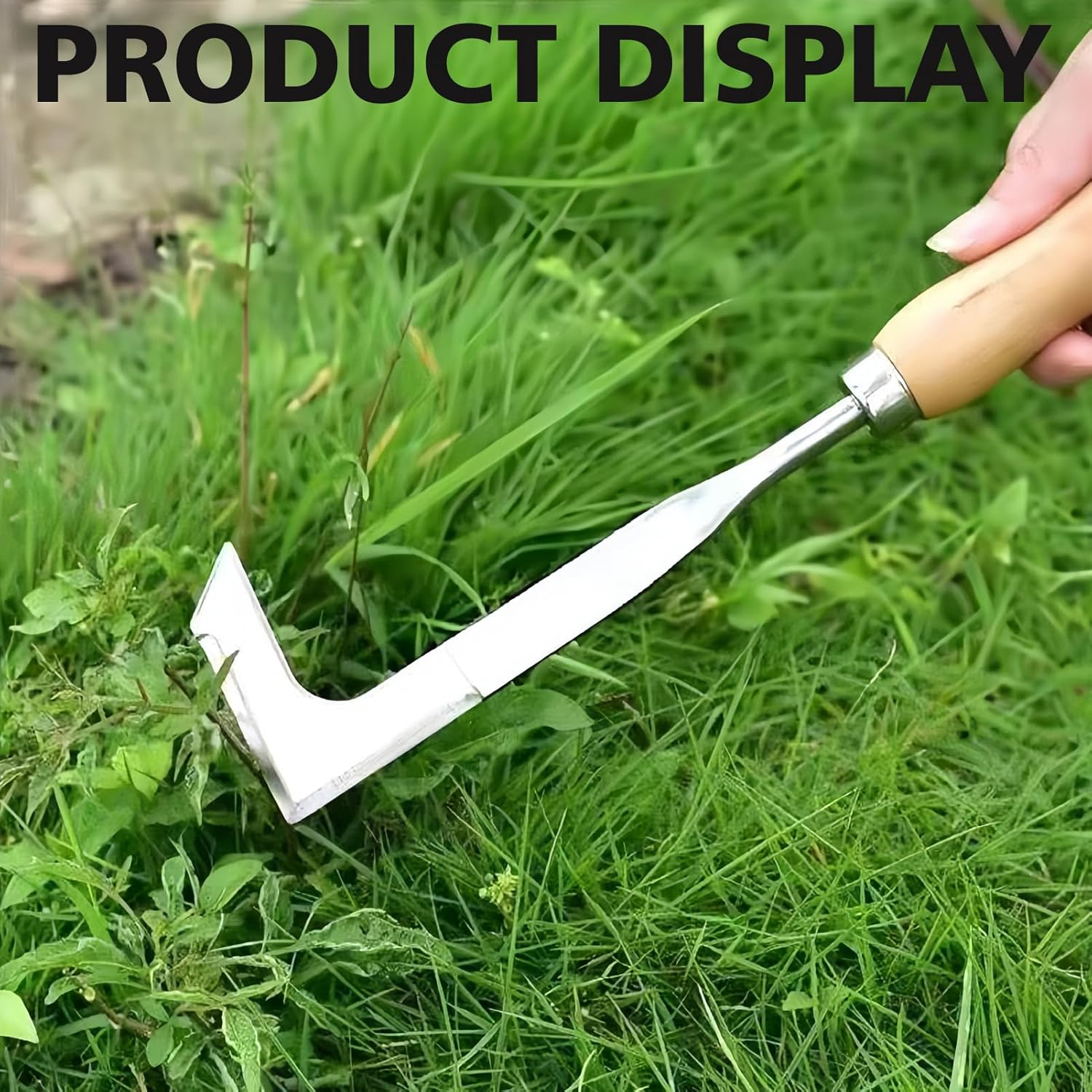 Vidsmow 30Cm Weed Removal Tool with Ergonomic Wood Handle, Serrated Edge Stainless Steel Weed Puller for Efficient Weeding in Gardens, Patios, and Paving image number 4