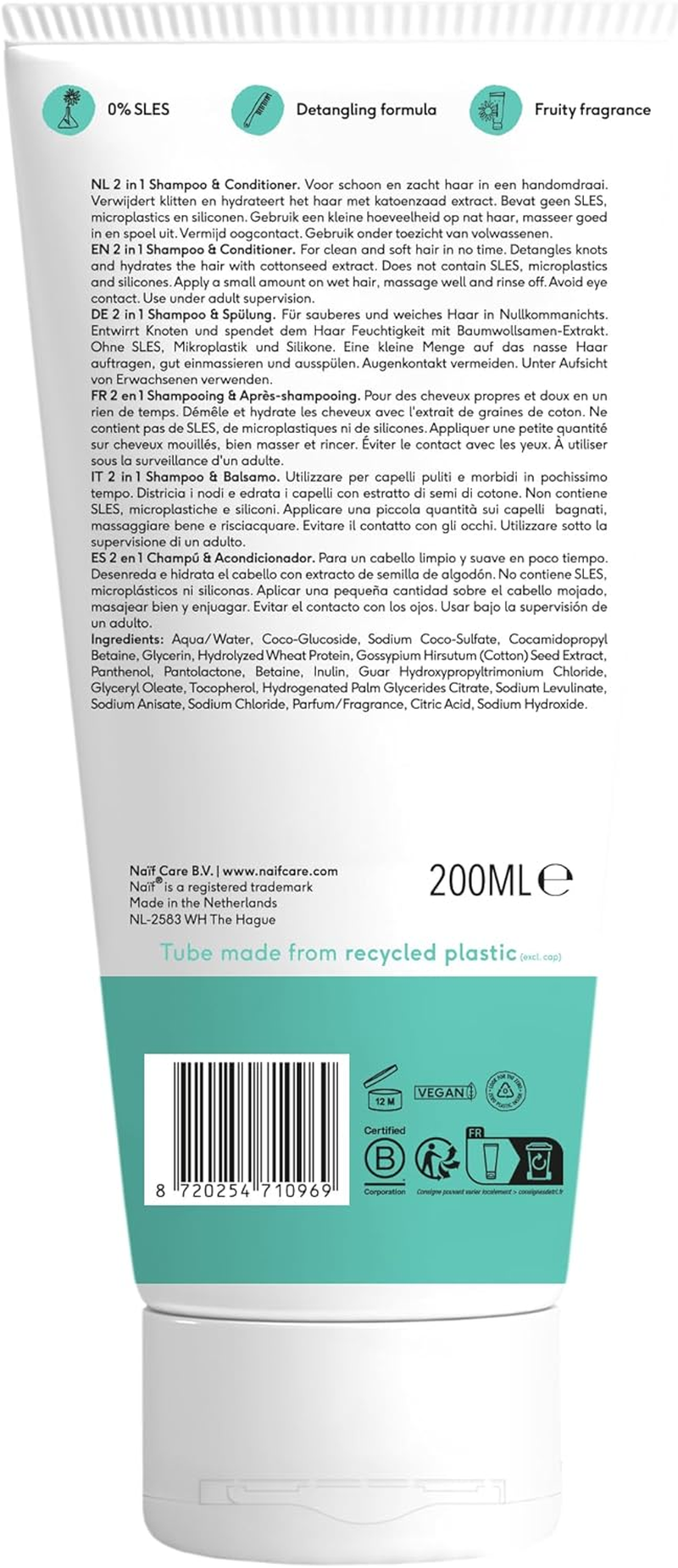 NA&Iuml;F Kids 2-In-1 Shampoo 200 Ml image number 6