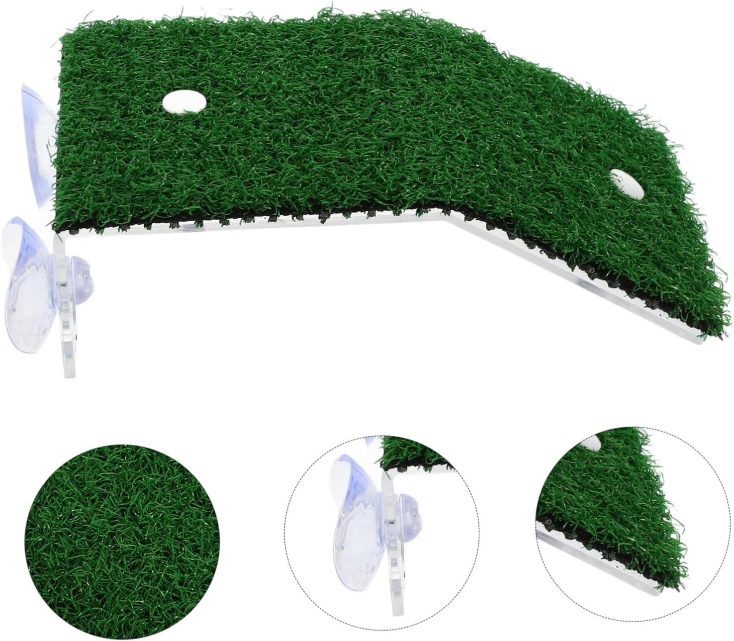 CORHAD Reptile Basking Platform for Aquatic Turtles Crab Climbing Ramp Simulation Grass Accessory for Fish Tanks Small Size for Aquariums and Terrariums image number 6