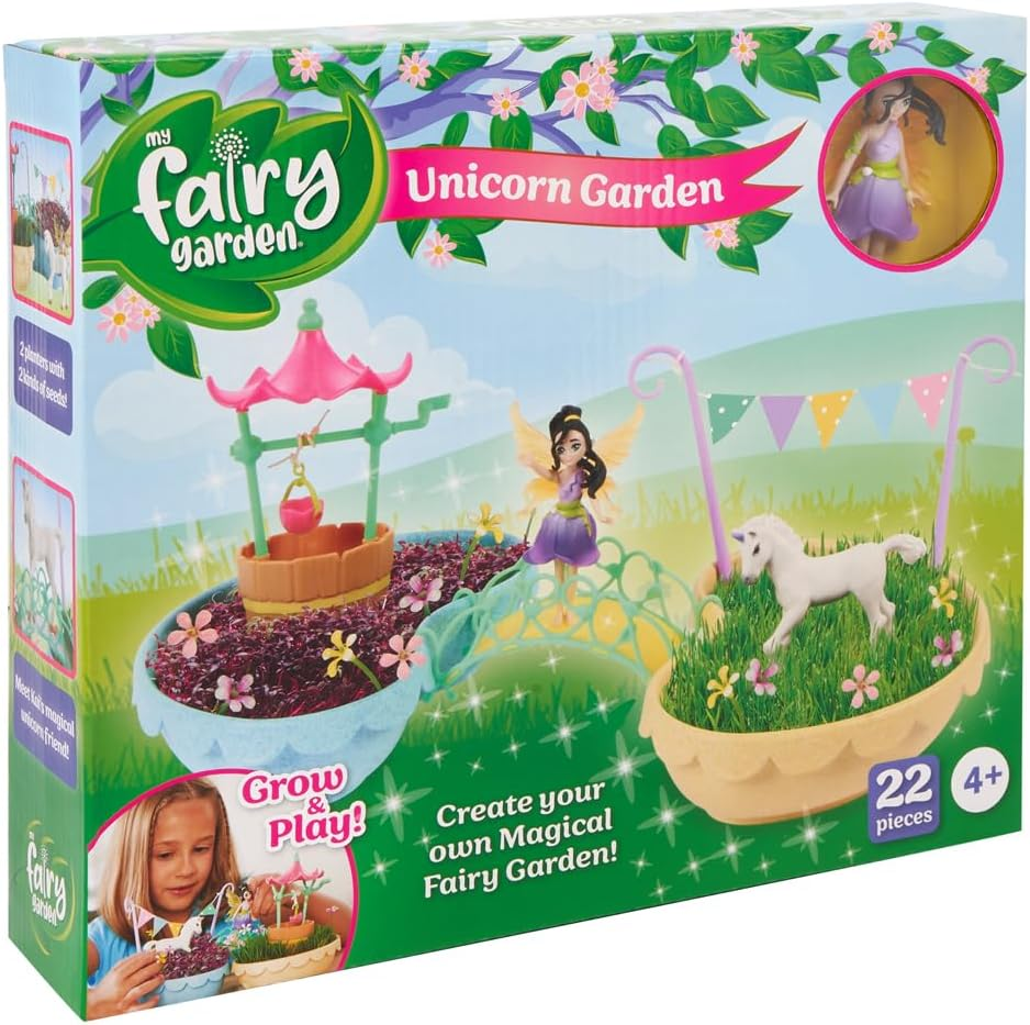 My Fairy Garden Unicorn Garden, Grow and Create a Mini Garden for Magical Fairy Kai and Her Unicorn Friend, Includes 2 Planters and 2 Packs of Fast-Growing Seeds, Decorate with the Accessories image number 2