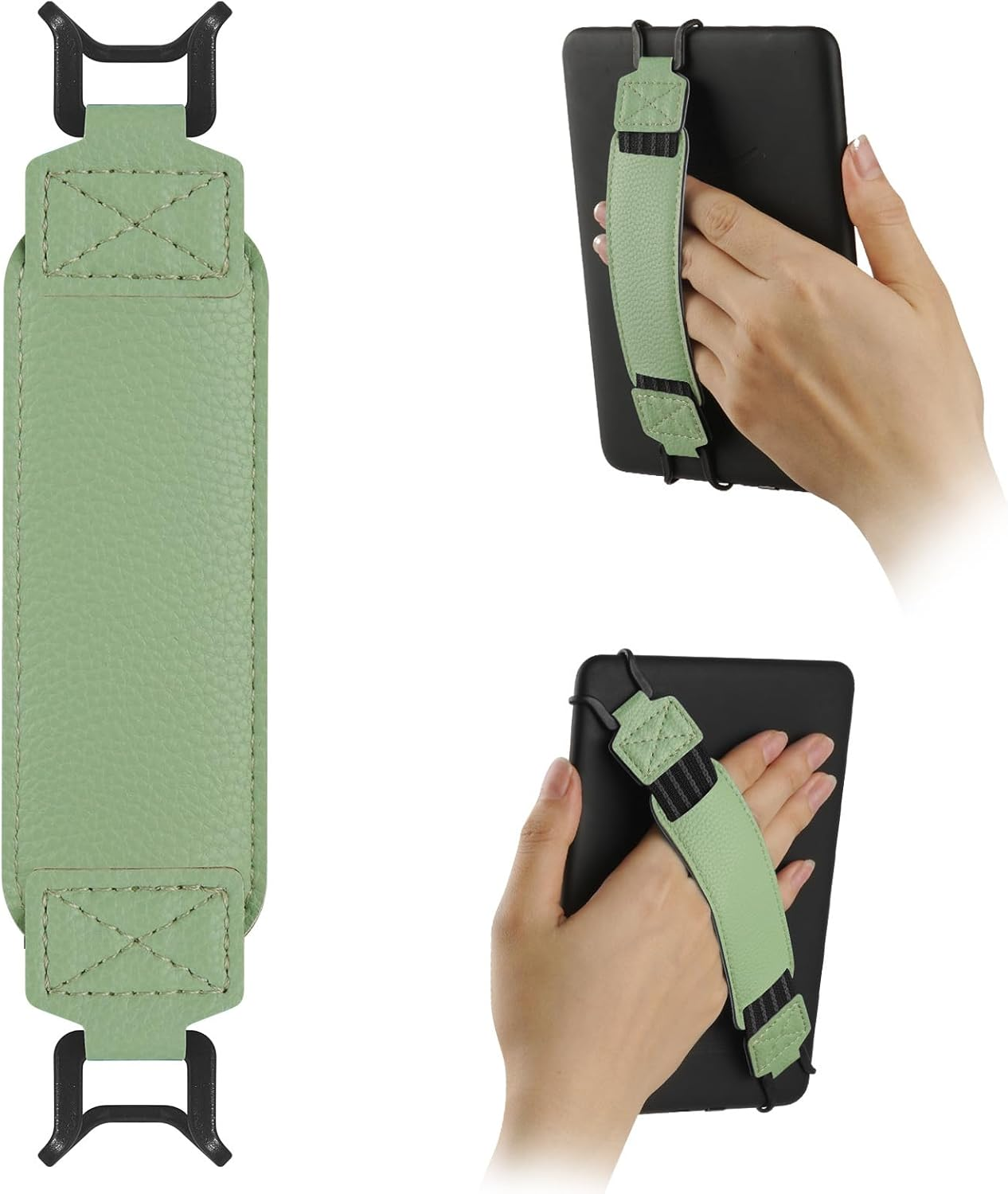 E-Reader Hand Strap for 6-7" Devices - Compatible with Kindle (2018-2024 Paperwhite/Oasis) & Kobo, Matcha Green Elastic Finger Loop Grip - Non-Slip Reading Accessory image number 1