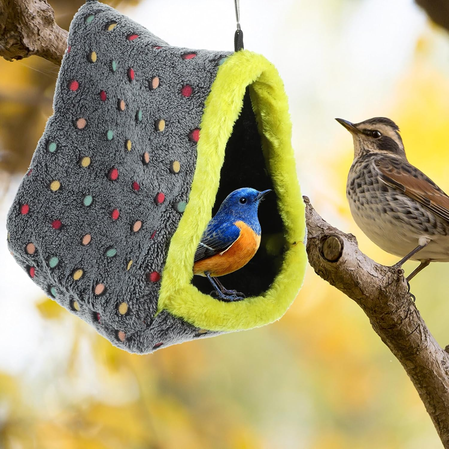 Mipcase Nest House Hammock Comfortable Bird Bed for Cage Bird Cage Accessories for Parakeets Hanging Parrot House Winter Hammock image number 4