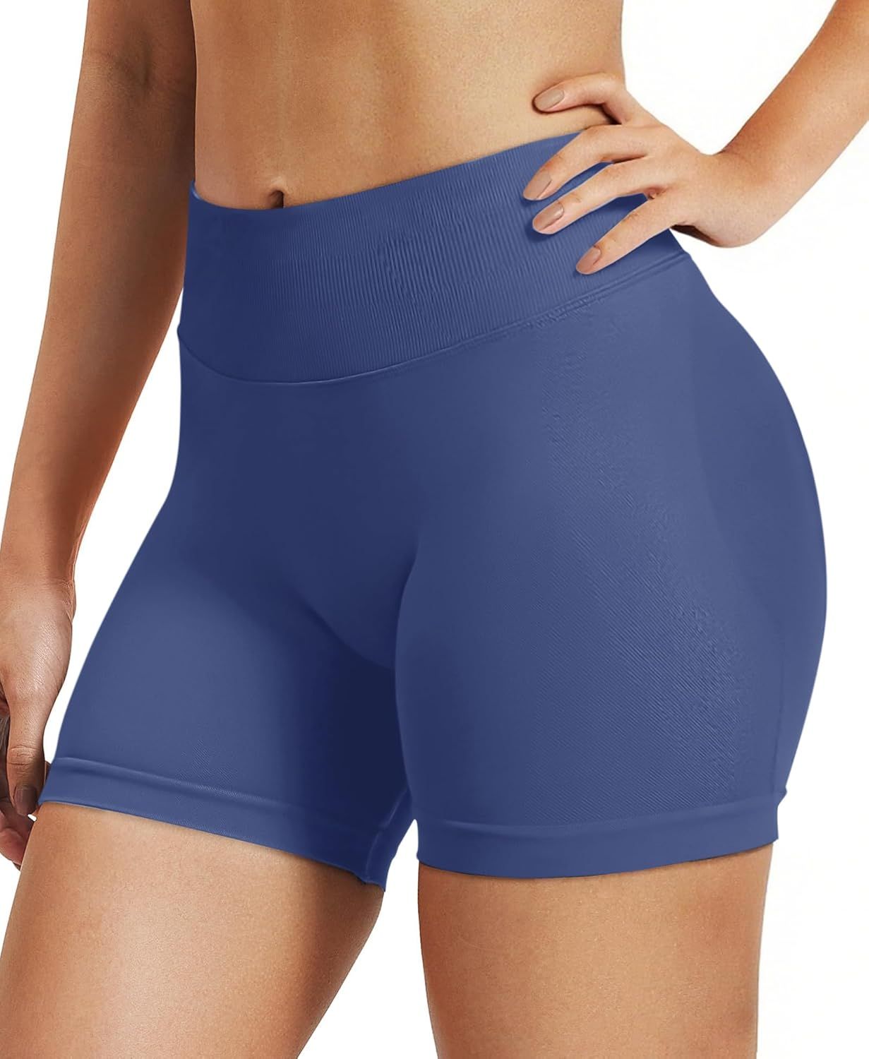 Fisoew Women Workout Impact Shorts 3.6"/ 4.5"/ 6" Scrunch Butt Lifting Gym Seamless Booty Biker Shorts