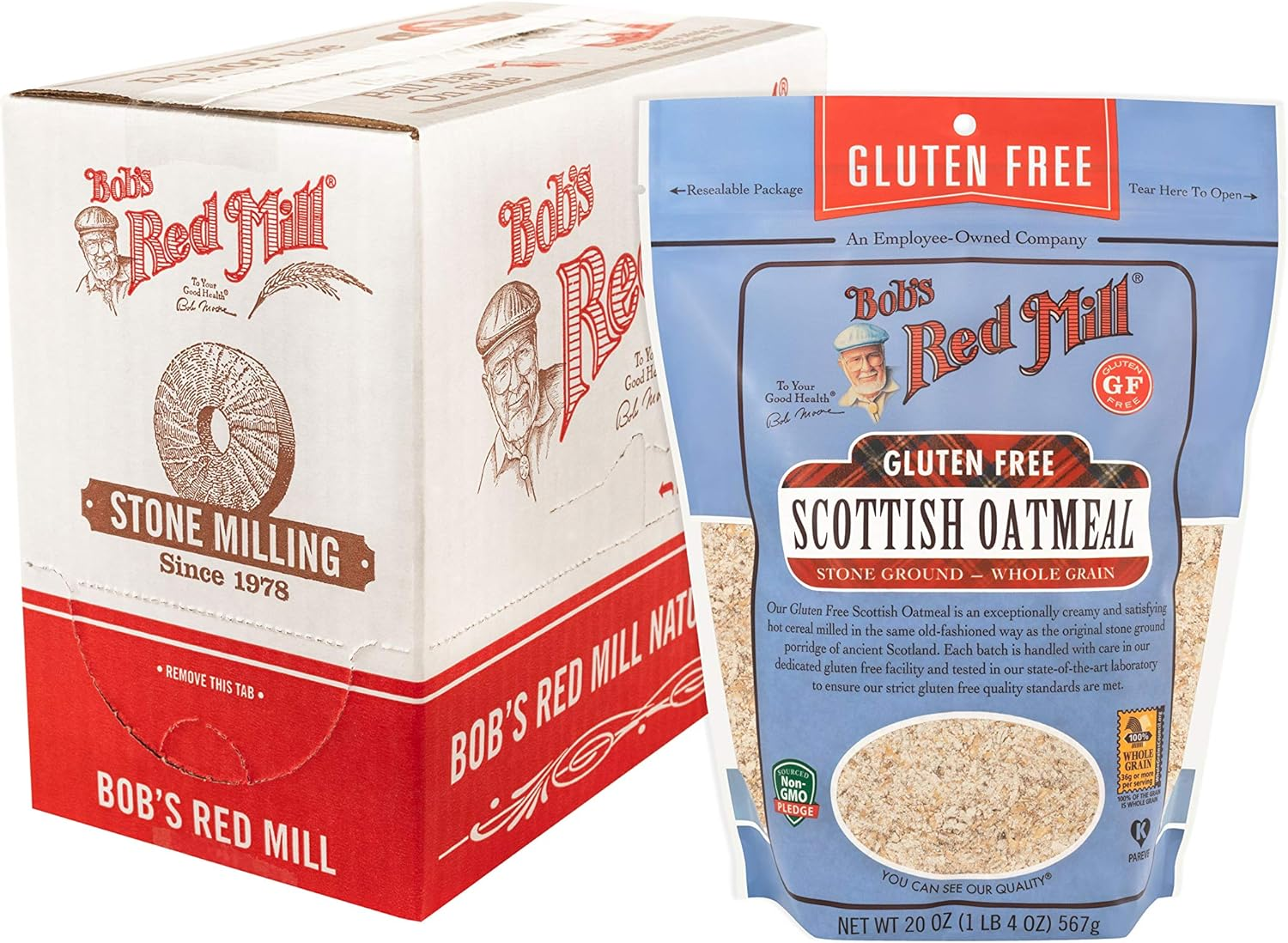 Bob'S Red Mill Gluten Free Scottish Oatmeal, 20-Ounce (Pack of 4) image number 1