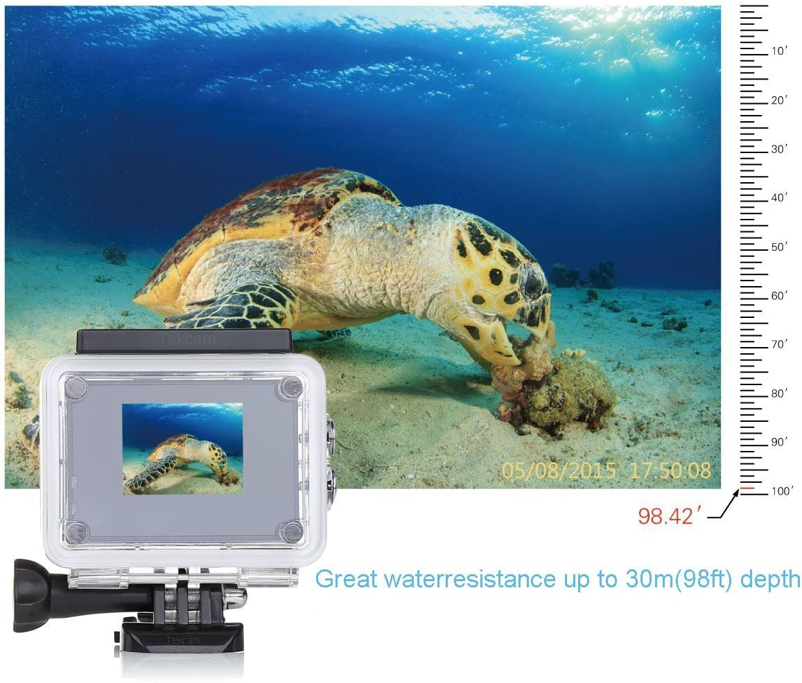 TEKCAM Professional Waterproof Case for DBPOWER 4K Waterproof Action Camera 12MP / AKASO EK7000 EK5000 / ODRVM Full HD Sports Camera Housing Case Underwater Shell image number 1