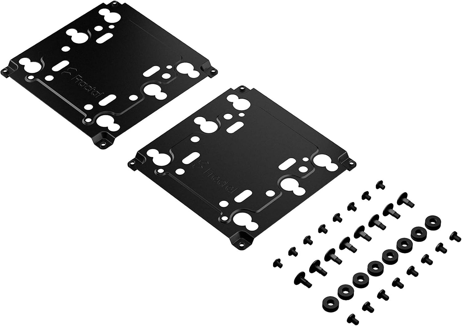 Fractal Design Universal Multibracket Mounting Adapter Kit - Mounts One 3.5"/2.5" HDD/SSD Drive or Water-Cooling Pump/Reservoir to a Standard 120 Mm PC Case Fan Vent - Black (2 Pack)