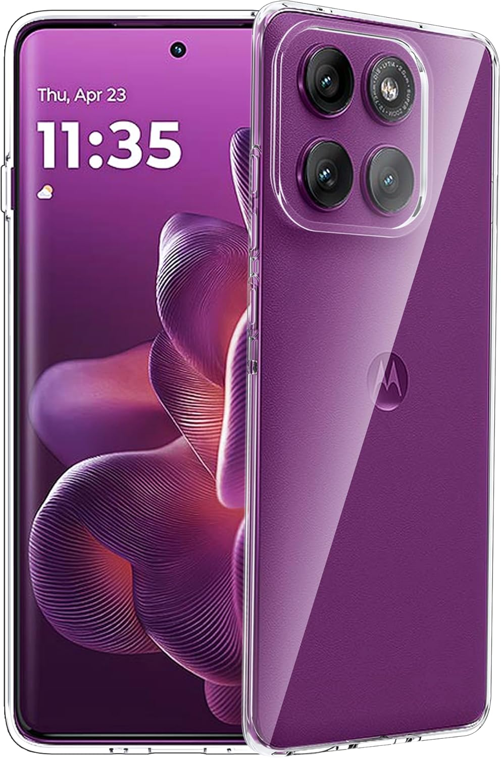 FDHYFGDY Case for Motorola Edge 60 Pro Protective Case, Transparent Shockproof Silicone Mobile Phone Case, Clear, Thin, Soft TPU Bumper Cover Case image number 2