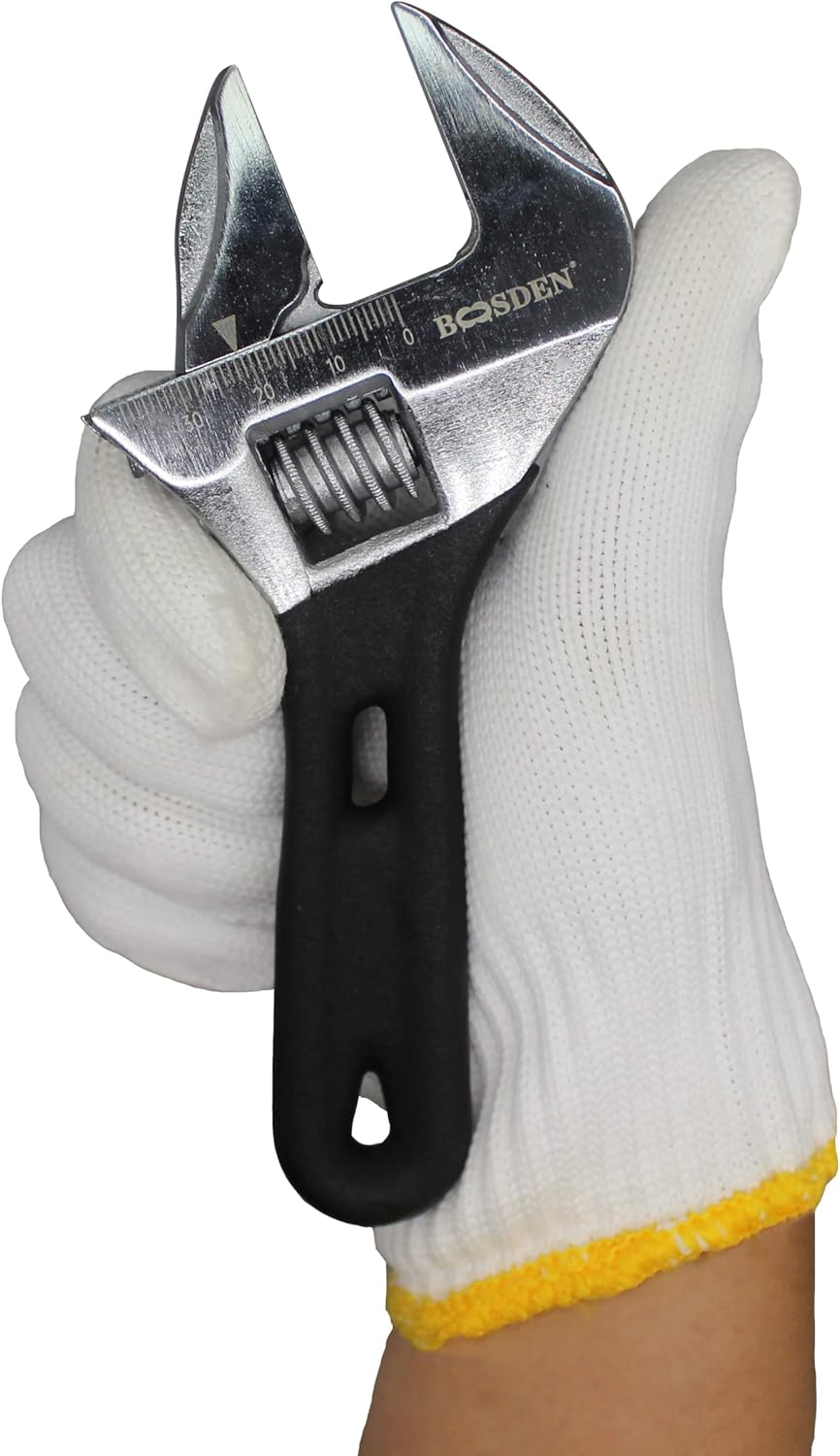 BOOSDEN Adjustable Wrench, 6 Inch Stubby, Chrome Vanadium Steel, Ideal for Pipe, Gas Industry, and Disassembly image number 2