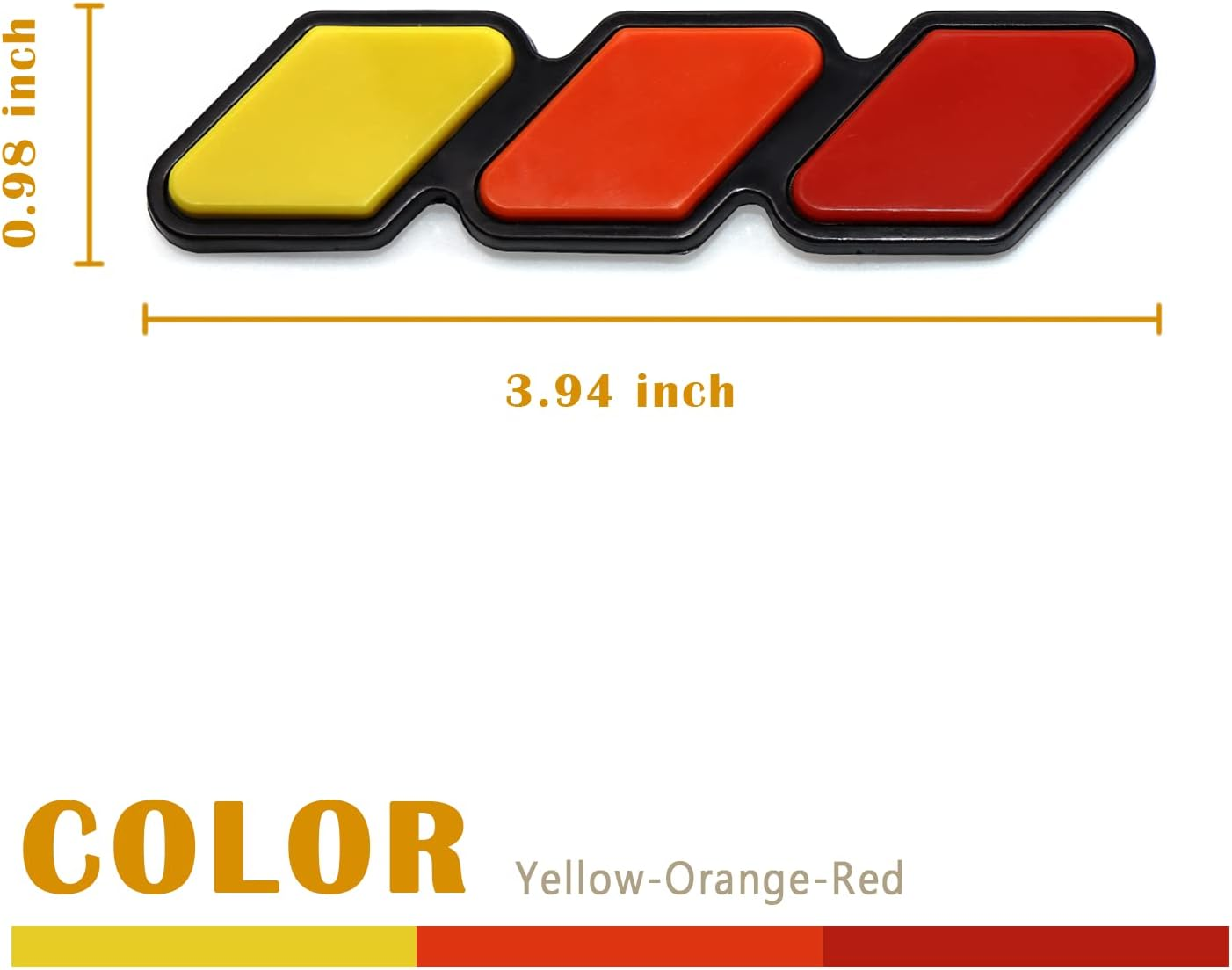 TRD Grille Decor Badge, 3-Color Upgrade Emblem, Logo Decoration Accessories Car Truck Label Compatible for Tacoma 4Runner Tundra Sequoia Rav4 Highlander(Yellow, Orange, Red)