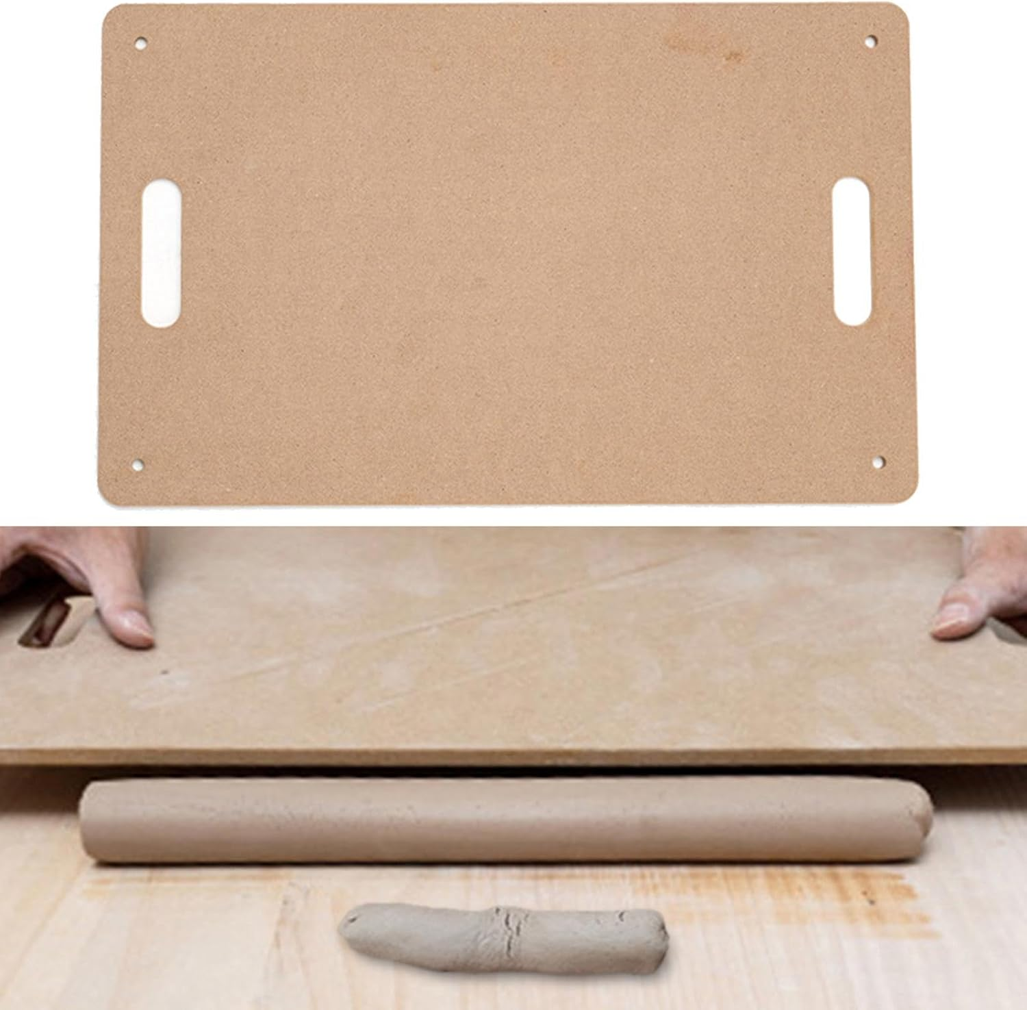 Clay Wedging Board, Plaster Modeling Board with Built in Handle, Clay Board for Drying Work, L image number 1