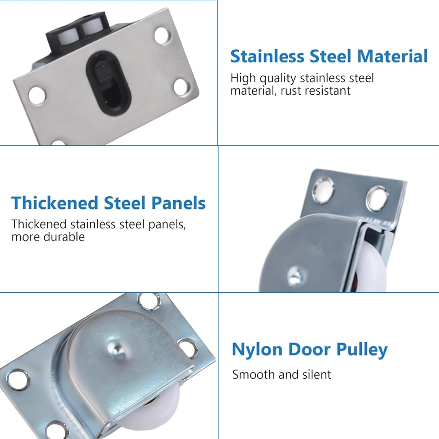 INCREWAY 2 Sets Furniture Roller Wheels Sliding Wheels for Wardrobe Cabinet Closet Window Sliding Door Wheels Hardware Accessories Pulley (Nylon Single Wheel) image number 6