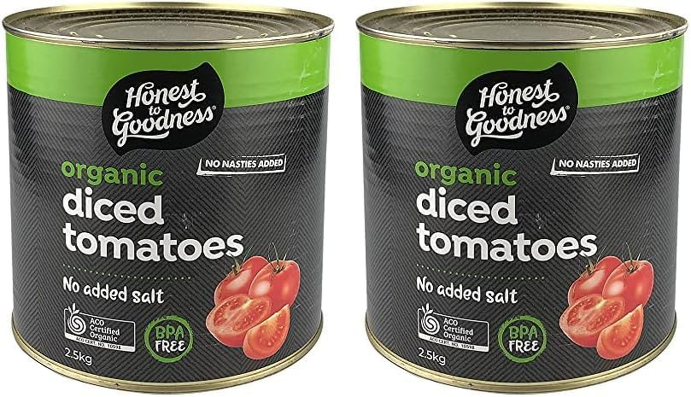 Honest to Goodness, Organic Diced Tomatoes, 2.5 Kilograms - Sourced from 100% Organic Italian Ripe Tomatoes. Picked, Diced and Canned Fresh on the Day. image number 2