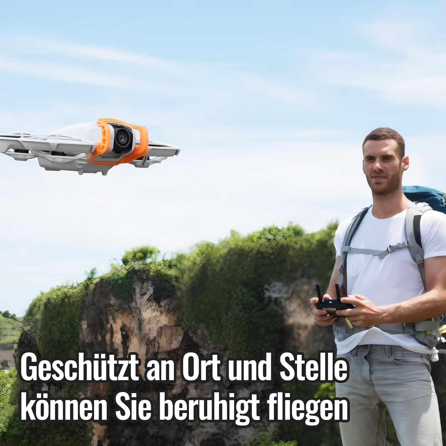 Gimbal Bumper Guard for DJI Neo Drone, Gimbal Anti-Collision Protector, Anti-Collision Protection, Protective Strip, Insurance, Bumper, Gimbal Lens, Scratch Protection Accessories for DJI Neo (Orange) image number 1