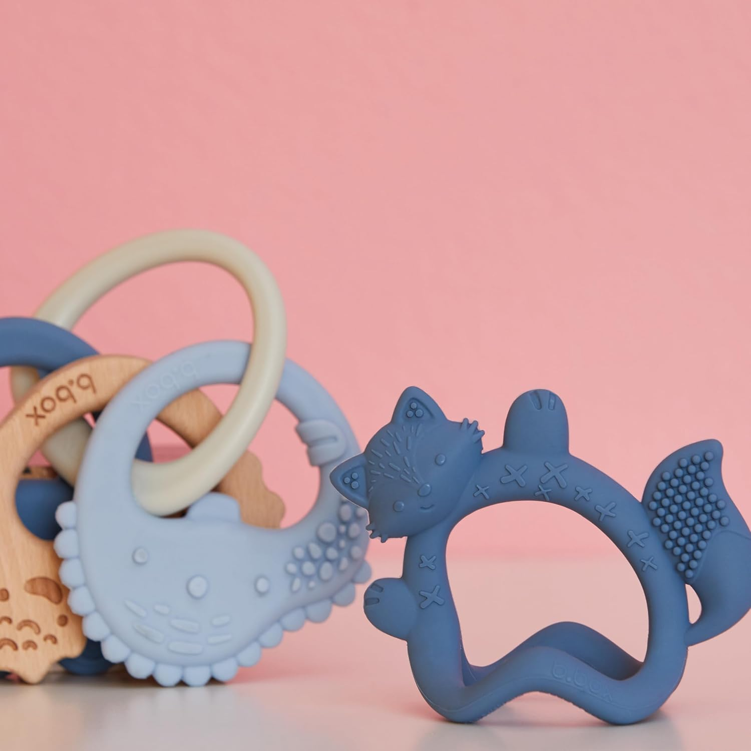 B.Box Wrist Teether, Lullaby Blue (Pack of 2) image number 2