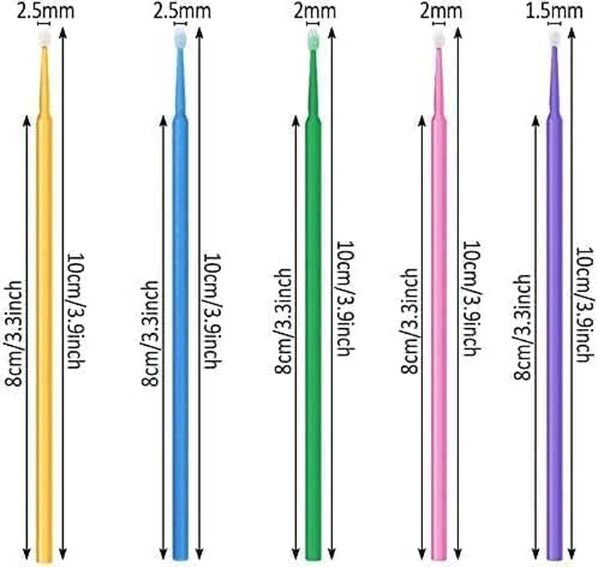 500 PCS Disposable Micro Applicators Brush in 5 Colors, Eyelash Extension Individual Applicators Mascara Brush for Make up and Clean and Compatible and Personal Care image number 6