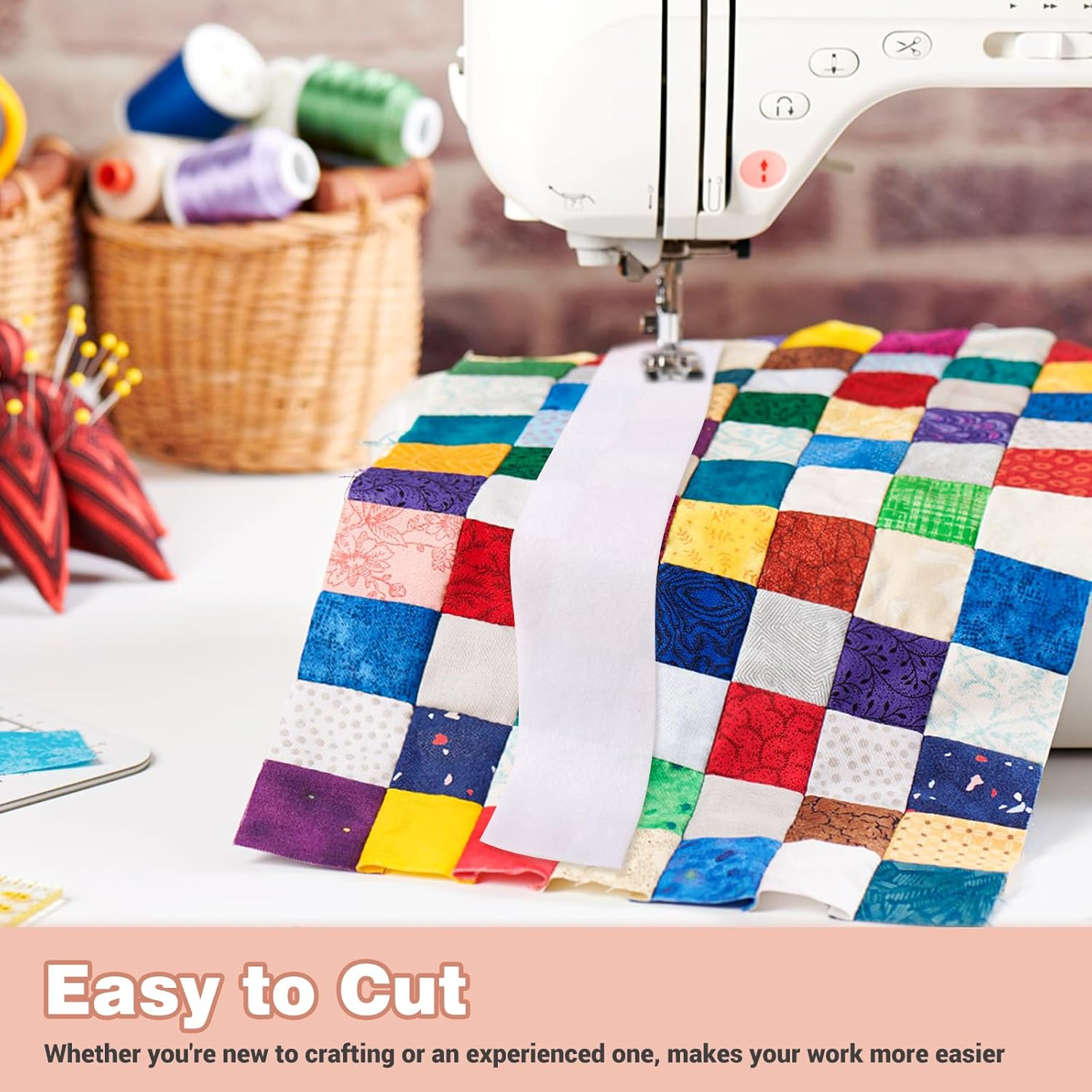 Ucandy 99 Yard Jelly Roll Batting Strip 2 1/2 Inch Cotton Quilt Batting, Flexible Batting on a Roll 33 Yards for Jelly Roll Rugs,Braided Rug,Throw Rugs,Purses