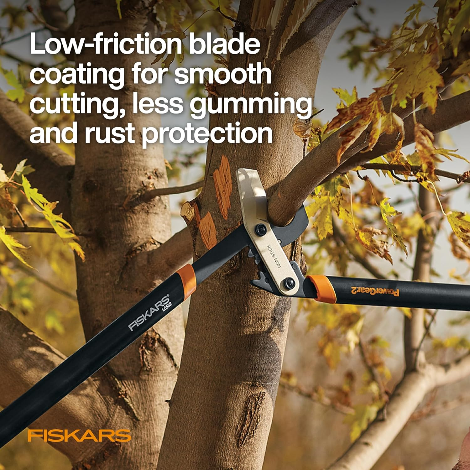 Fiskars 32" Powergear2 Steel Blade Garden Bypass Lopper and Tree Trimmer - Sharp Precision-Ground Steel Blade for Branches up to 2" Diameter image number 6
