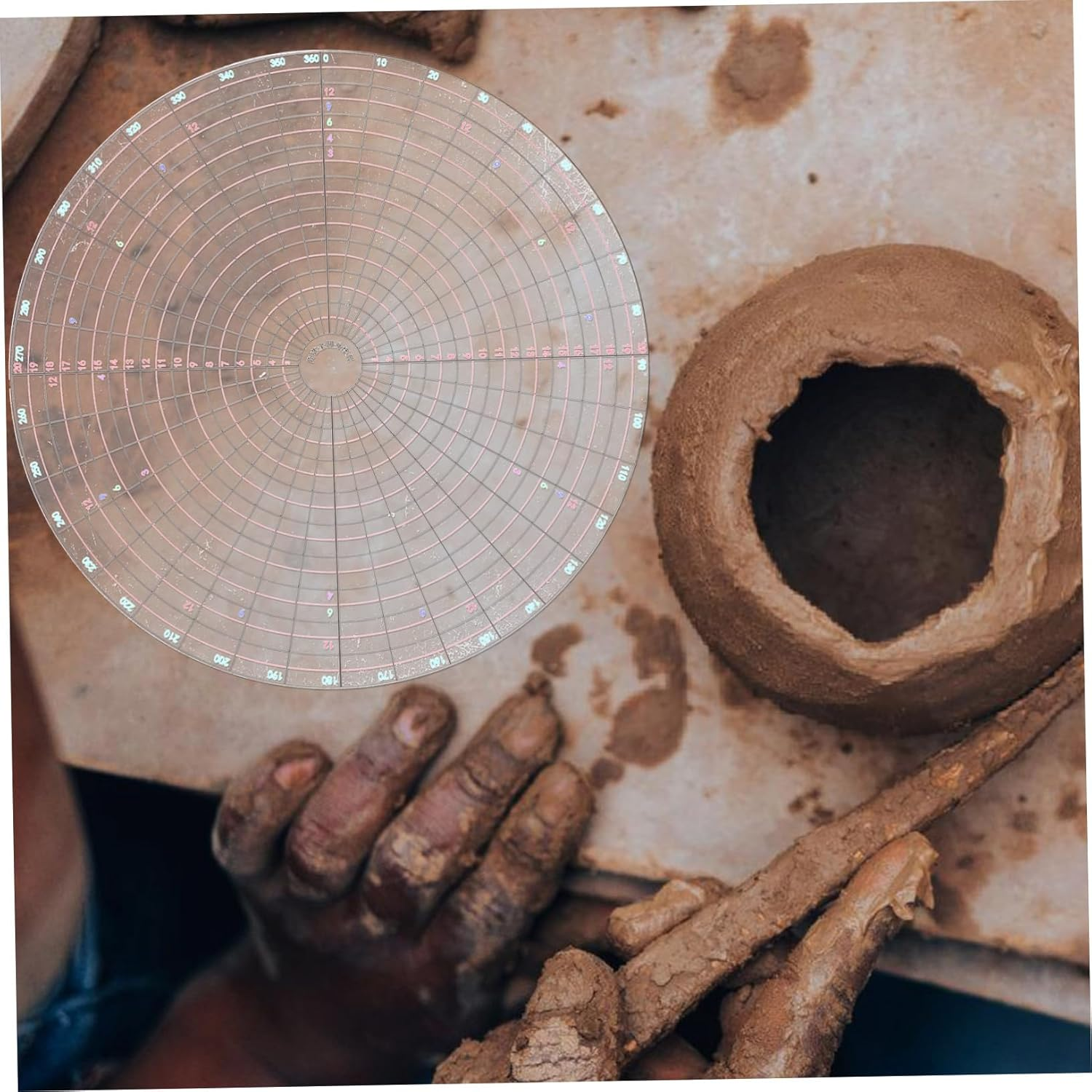 Pottery Tool Kit Clay Measuring Gauge Circle Maker Ruler for Making Circles and Trimming Tools for Pottery Polymer Clay and Ceramics image number 2