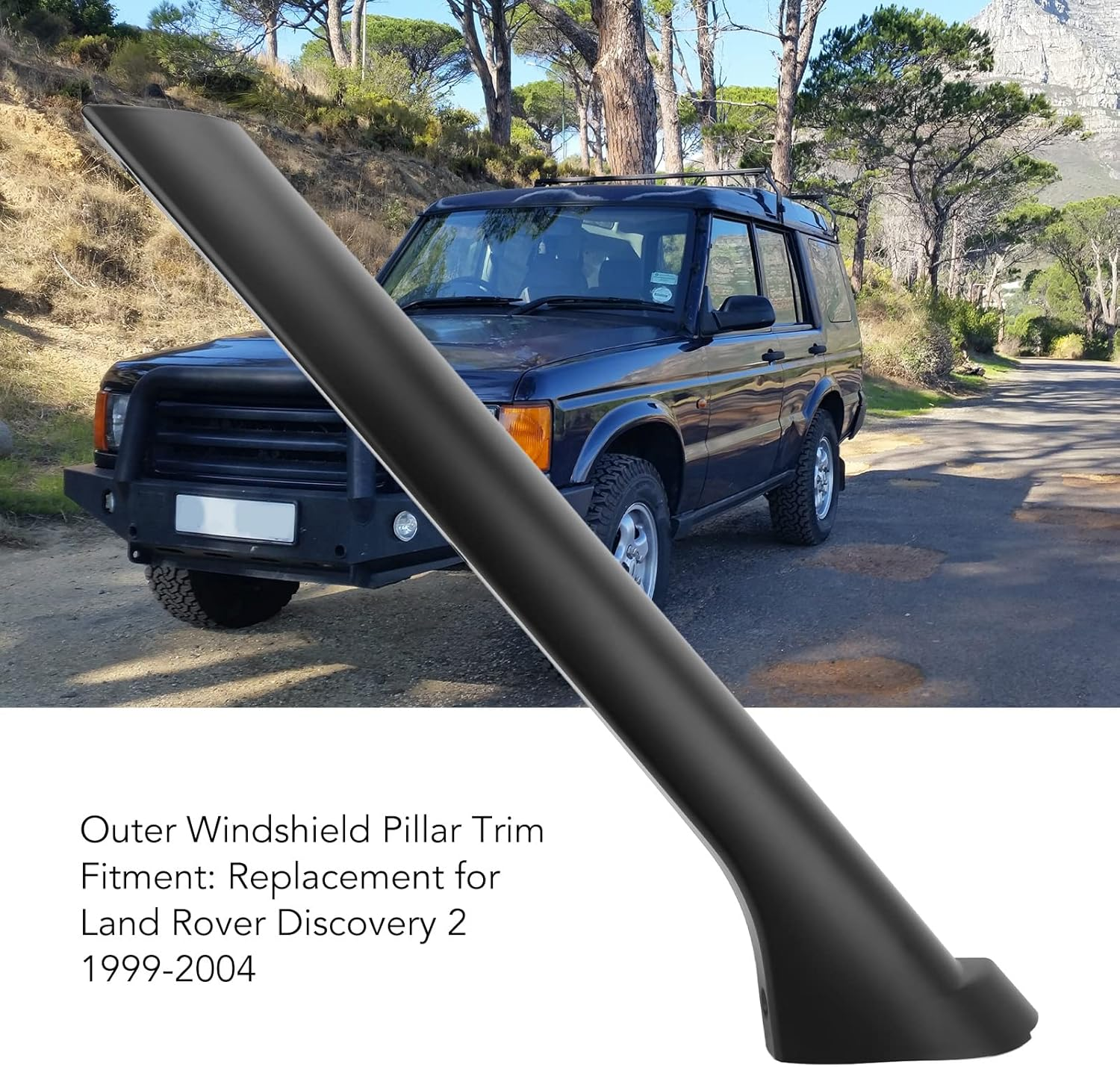 Windshield A-Pillar Molding, 2Pcs Left Right Front Driver & Passenger Side Windscreen A-Pillar Molding Trim Panel Outer Windshield Pillar Trim for Land Rover Discovery 2 1999‑2004 image number 2