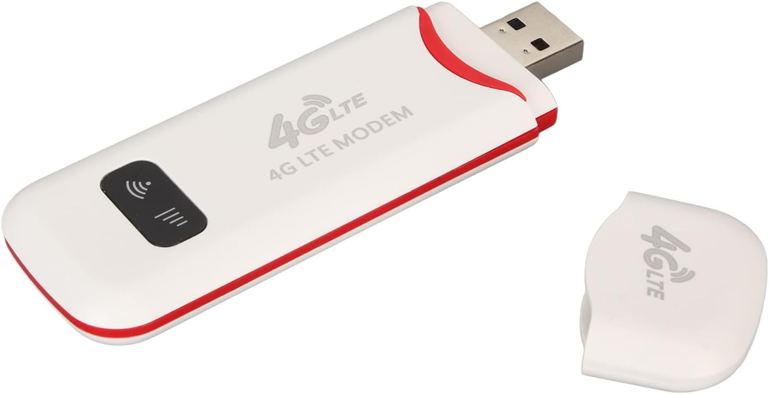 4G LTE USB Wifi Modem, Mobile Internet Devices with SIM Card Slot, 300Mbps High Speed, Portable Travel Hotspot Mini Router, Wireless Network Router, White image number 3