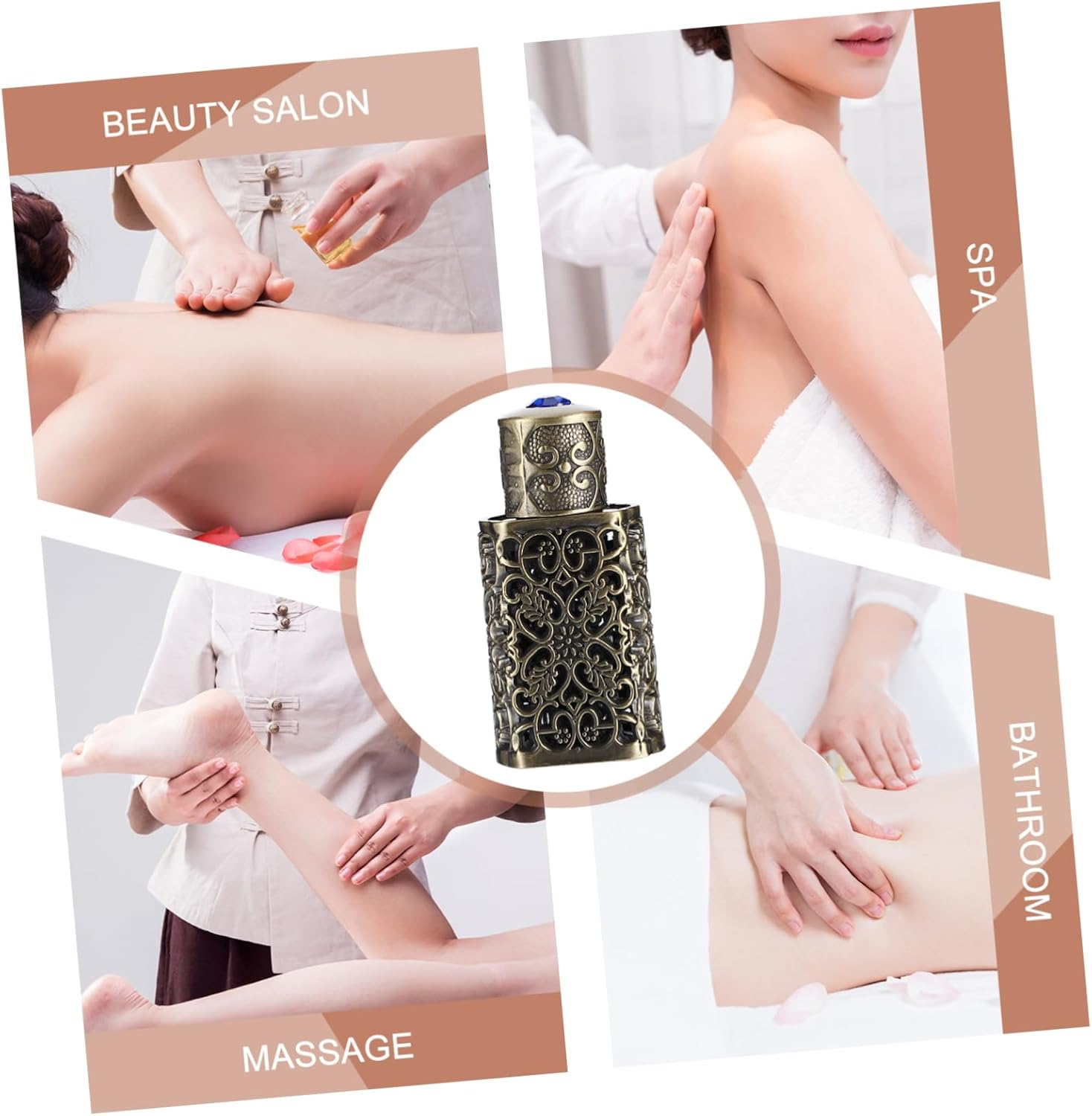 2Pcs 3Ml Essential Oil Perfume Bottle Mini Spray Bottle Travel Portable Leak-Proof Engraved Metal Glass image number 1