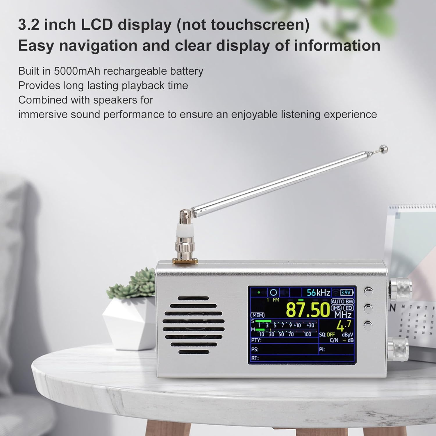 Shortwave Radio Receiver, AM FM SW CB VHF UHF WX AIR LW MW Full Band Radio Receiver with Dual Stereo Speakers, Professional Portable Radio Receiver Kit (#11) image number 1