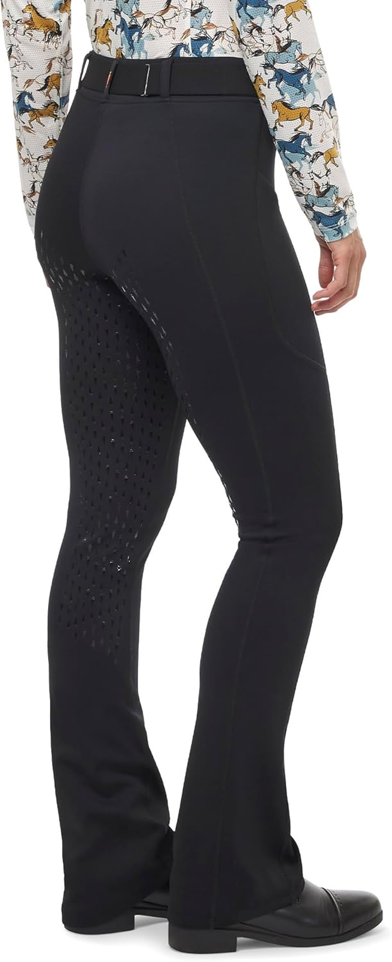 Kerrits Women'S Coolcore Bootcut Horse Riding Tights &ndash; Cooling Equestrian Bootcut Leggings, Full Leg Silicone Grip, Pockets image number 3