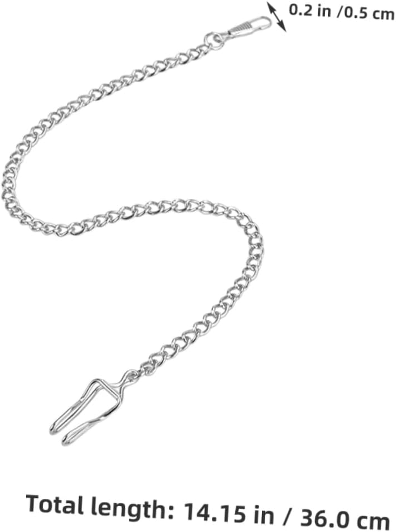 SAFIGLE 2Pcs Men Vest Pocket Watch Chain Keychains Key Pocket Watch Charm Pendant Belt Chain Jewelry Parts Wallet Eyeglasses Holder image number 3