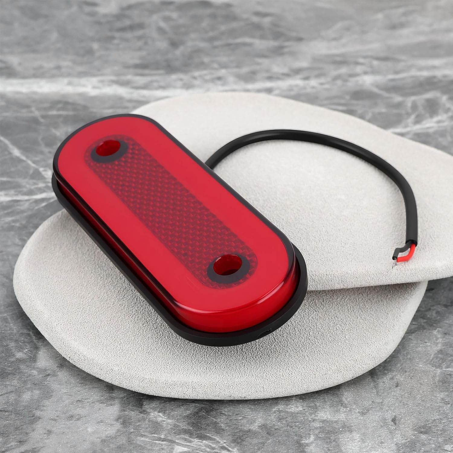 Ecsing 4X Car Rear Side Oval Marker Light 12V-24V 20 Leds Red for Trailer Truck