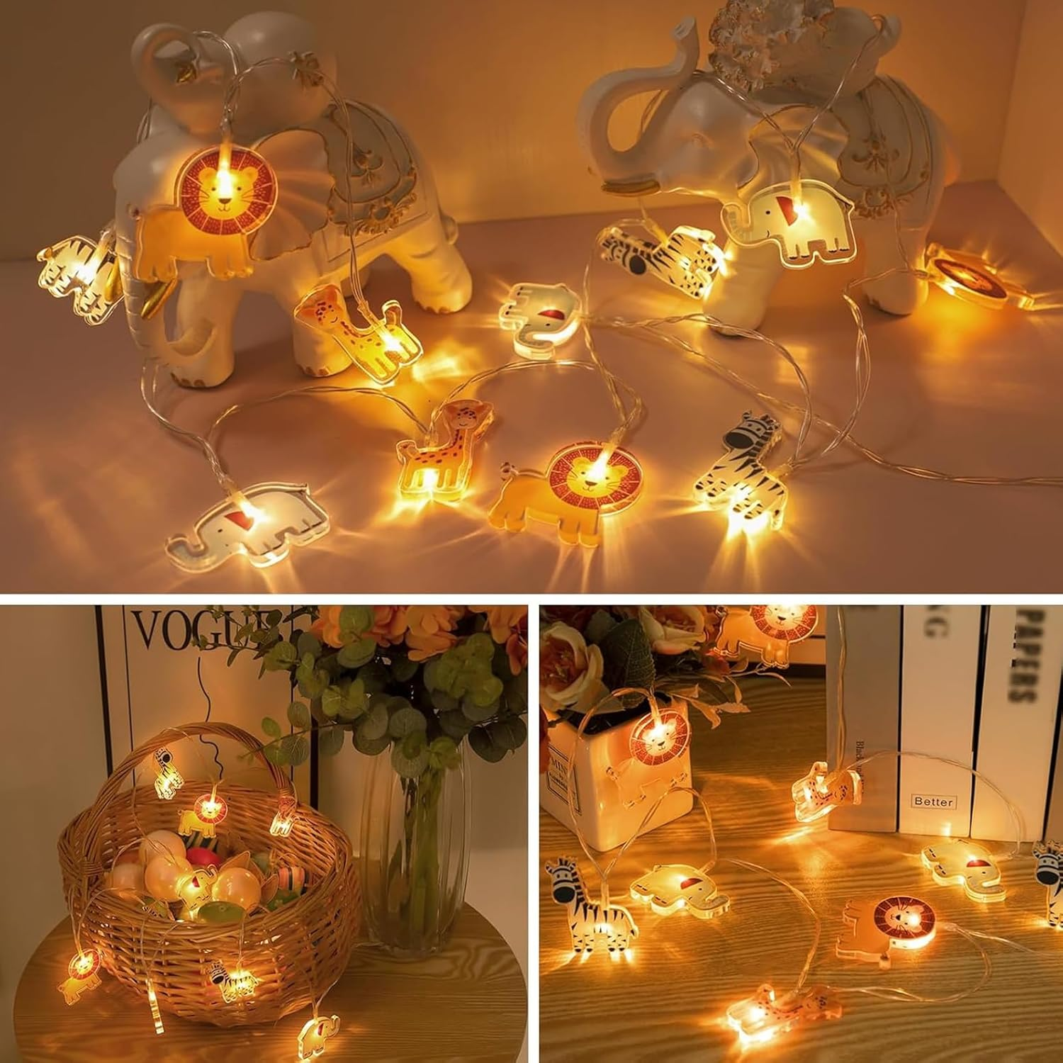 Alegre Animal Fairy Lights Indoor, 1.5 M 10 LED Fairy Lights Children'S Room Boys Girls Children'S Fairy Lights Battery Operated Animal Fairy Lights for Pram, Bedroom, Wedding, Room Decoration image number 5