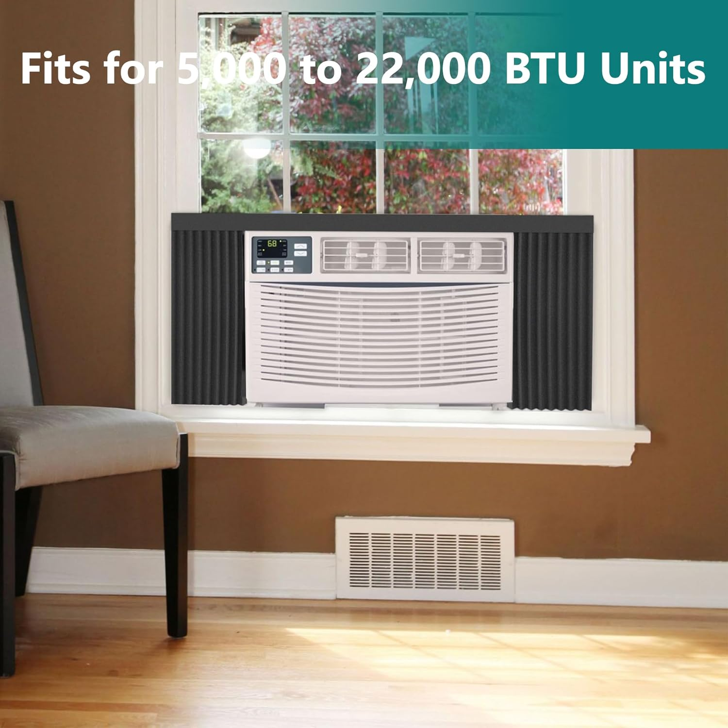 Daisypower Window Air Conditioner Foam Insulating Panels Kits,17 Inch X 9 Inch X 7/8 Inch AC Units Insulation Side Panels with Weatherseal Tape image number 1