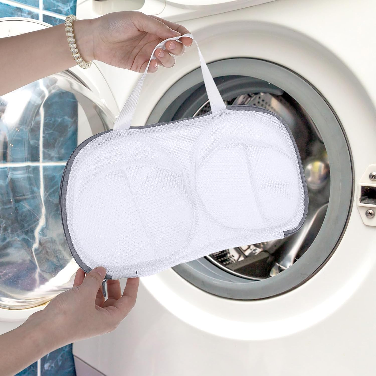 ZUJIACUN 2 Mesh Bra Washing Bags, Underwear Anti-Deformation Washing Bags, Laundry Mesh Bags, Washing Machine Accessories, Large Capacity Reusable Laundry Bags Bra Socks Underwear image number 1