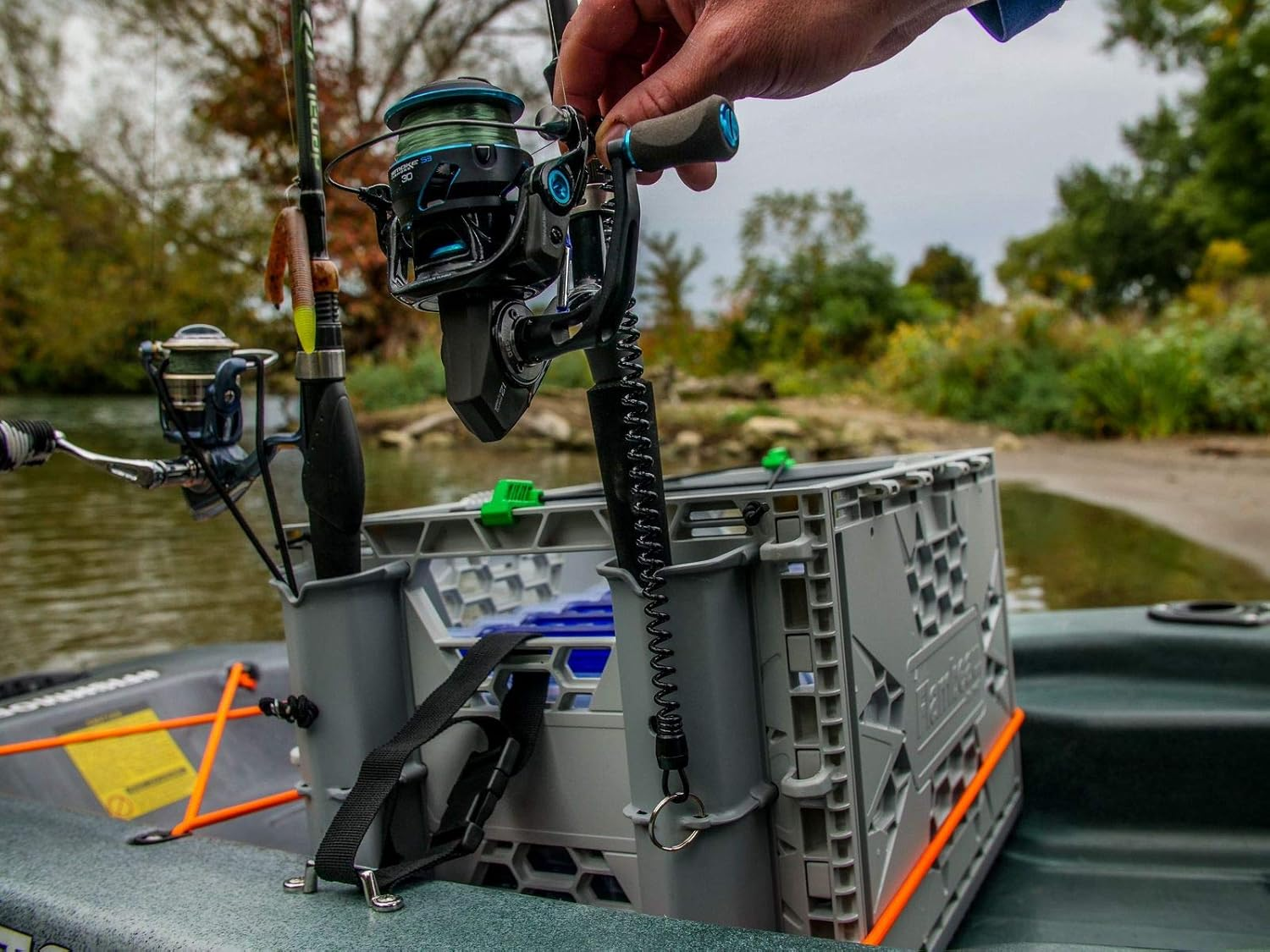 Flambeau Outdoors 455TKR Tuff Krate Rod Holders, Kayak Fishing Storage Tuff Krate Accessory, [2] Pack - Gray image number 1