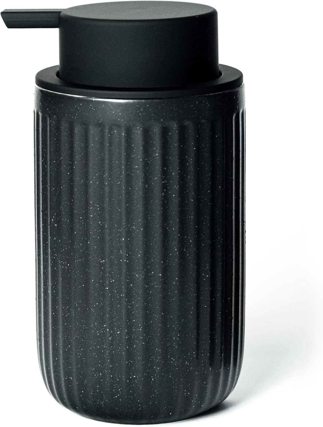 Ceramic Hand Soap Pump Foam Dispenser Black, Speckled Rippled Bubble up Foam Dispenser Bottle, 12 Oz Soap Foam Dispenser with Silicone Pump, Bathroom Refillable Soap Dispenser