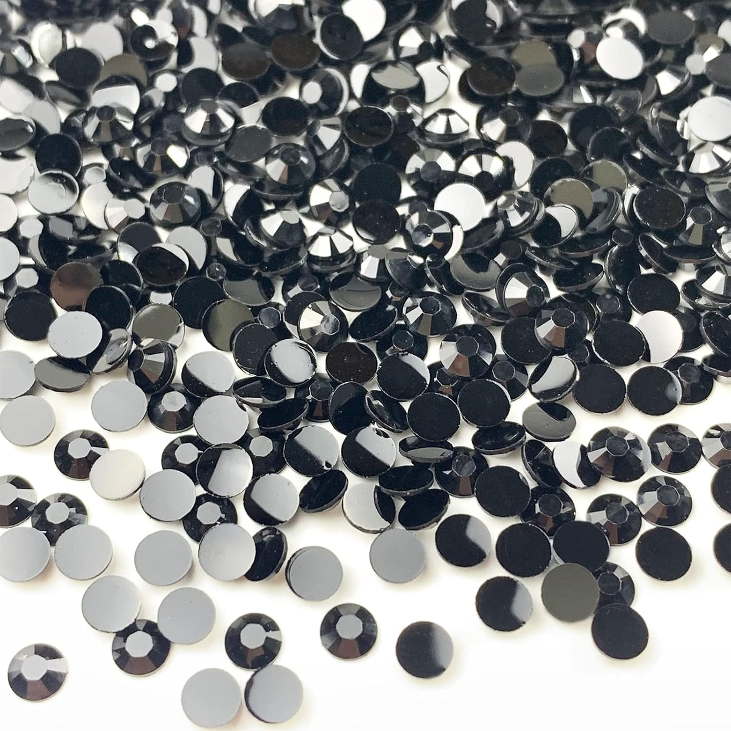 Multi Size 3Mm 4Mm 5Mm Jelly AB Rhinestones for Tumblers - Non Hotfix & round Flat Back, Resin Rhinestones for DIY Cups Nails Crafts (Black)&hellip; - Jelly Mine Silver image number 3