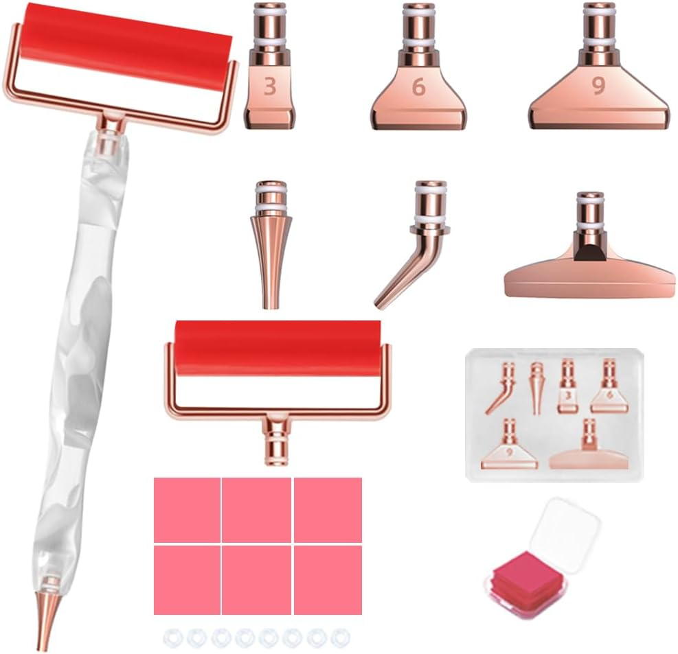 2 Set Diamond Art Painting Pen Kits, SENHAI Diamond Art Paintings Pen Diamond Art Pens Stainless Tips Personalized 5D Diamond Art Painting Accessories Tools for DIY Painting Crafts(Rose&Blue) image number 3