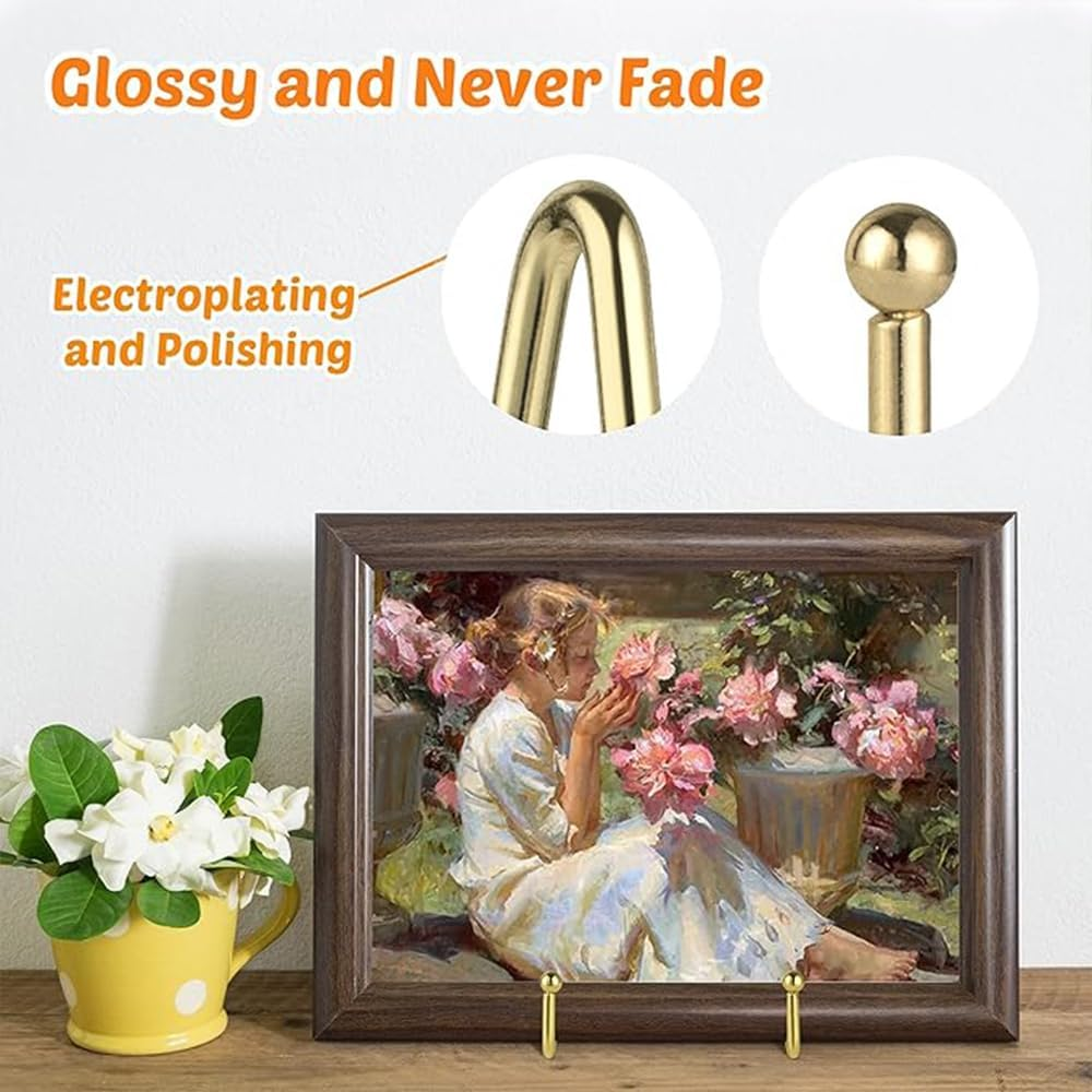 2 Pcs Metal Square Wire Easel Stand, Plate Holder Display Stands, Picture Frame Stands for Display Photos, Decorative Platter, Book and Table Top Arts image number 2