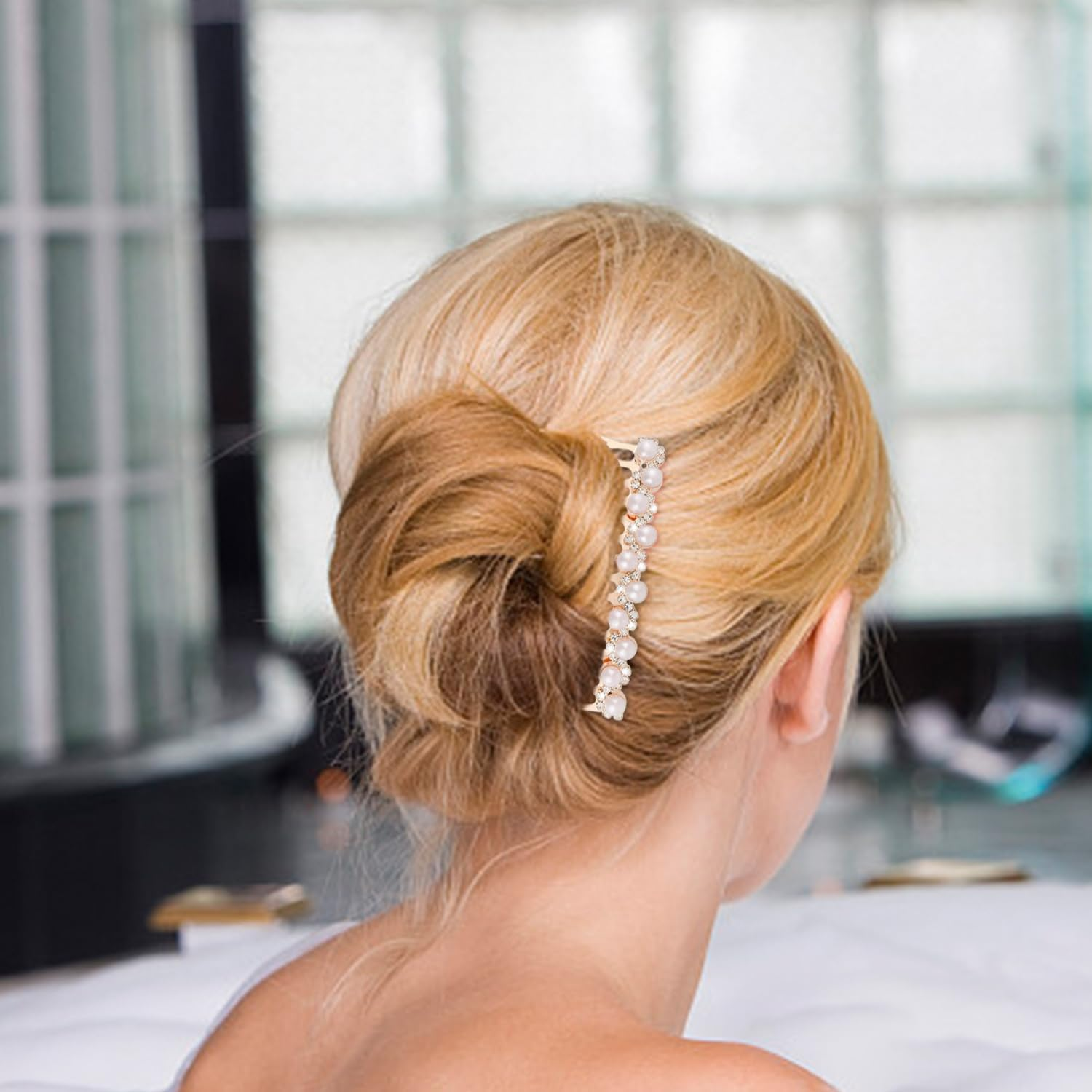 4 Pieces of Women'S Hair Accessories, Elee and Simple Hair Accessories, Rhinestone Pearl Hair Comb, Accessories for Hairstyle Decoration