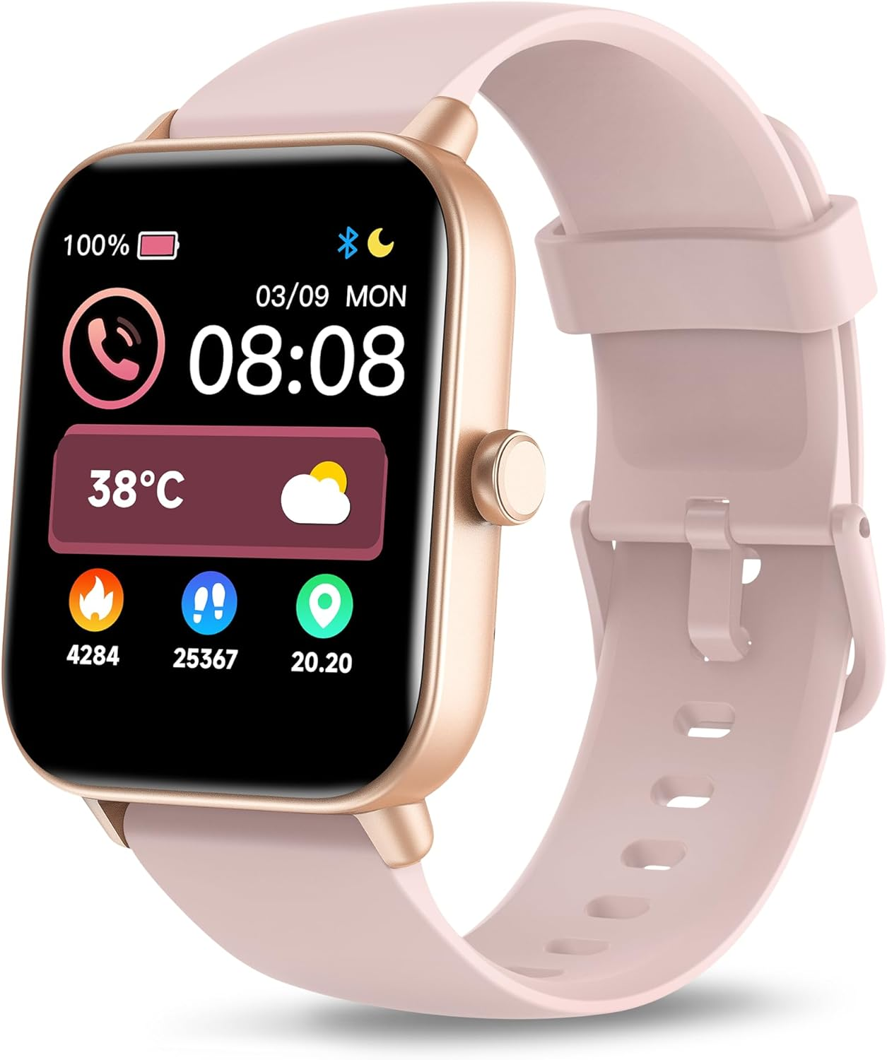 Smart Watch for Women Men (Answer/Make Call), Alexa Built-In 1.8'' Full Touch Fitness Tracker Watch, Blood Oxygen Heart Rate Sleep Stress Monitor Smartwatch,Ip68 Waterproof Sport Watch for Android Ios image number 5