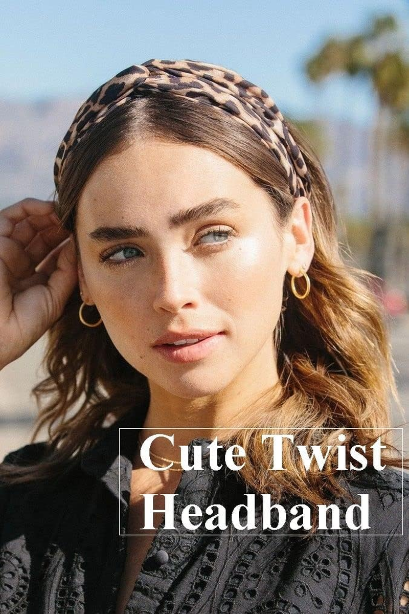 Esshogo Pack of 6 Headbands for Women, Non-Slip, Elastic Wide Headband, Cotton Cross Headband, for Short Hair, Yoga, Workout, Running, Sports, Hair Straw, Turban, Hair Wrap for Girls image number 5