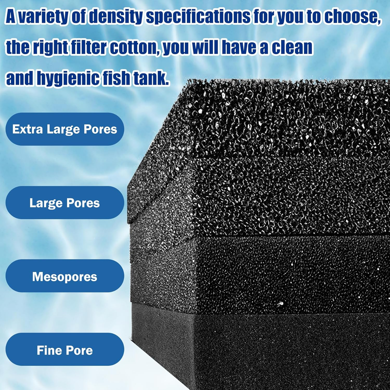 EKIND 1 Piece Aquarium Filter Foam Pad, Cut-To-Size Black Bio Sponge Filter Media Pad for Fish Tank, Durable, High-Efficiency Water Purification（Fine Pore, 7.87" X 7.87" X 0.78"） image number 2