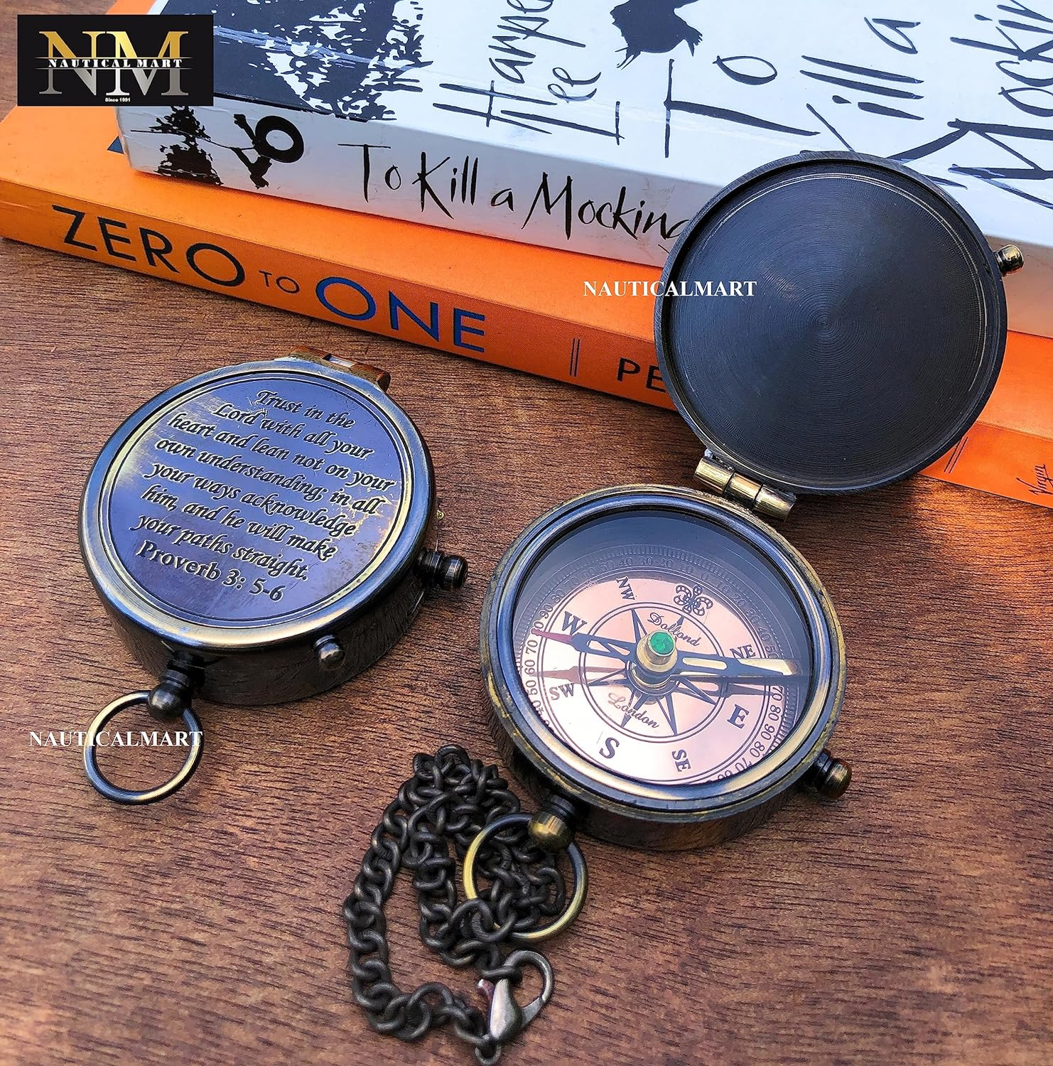 Trust in the Lord Engraved Compass, Proverbs 3: 5-16 Graduation Gift, Compass with Stamped Leather Case, Camping Compass, Boating Compass, Confirmation Gift Ideas, Religious Gifts, Missionary Gifts image number 5