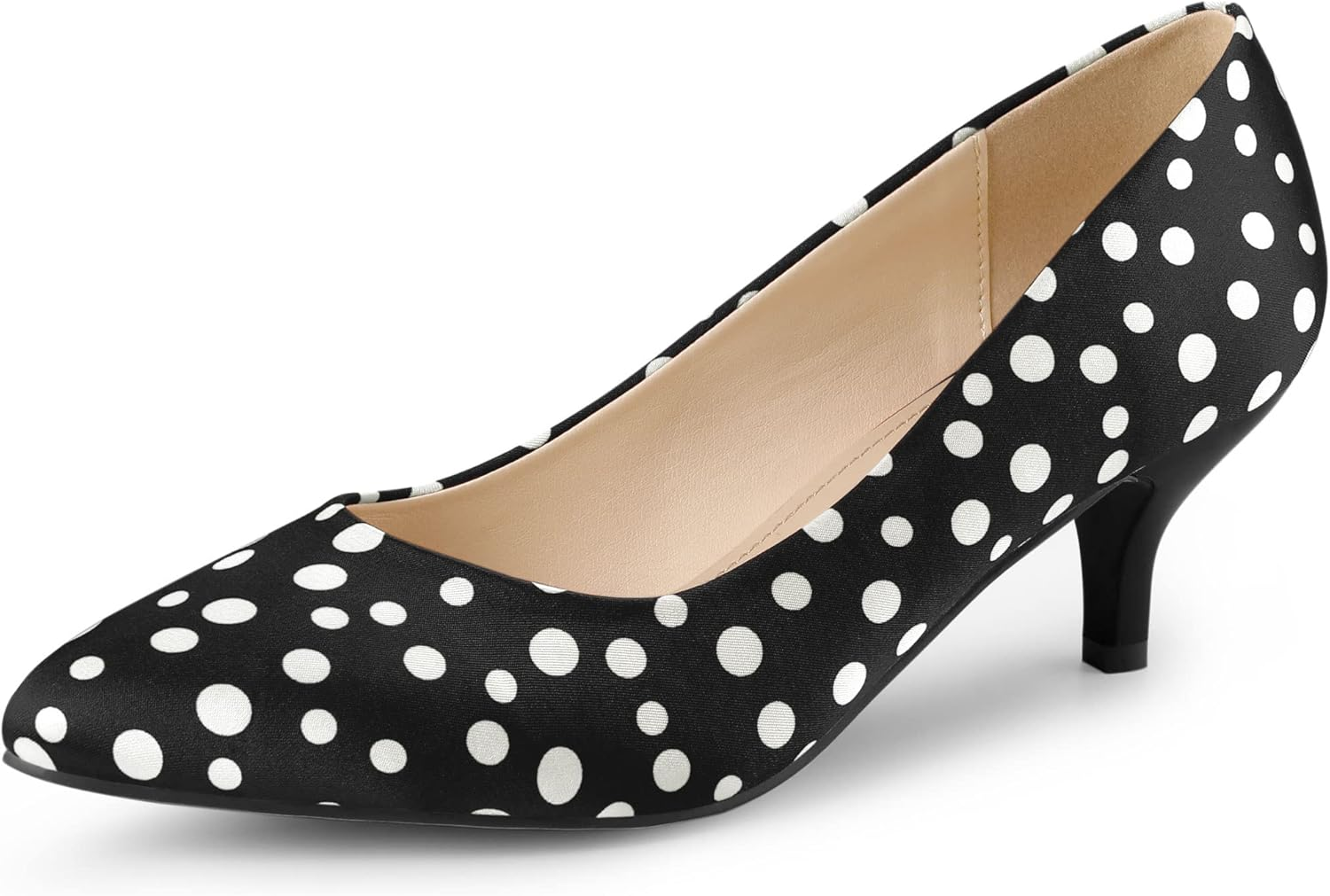Allegra K Women'S Pointed Toe Polka Dots Stiletto Heels Pumps