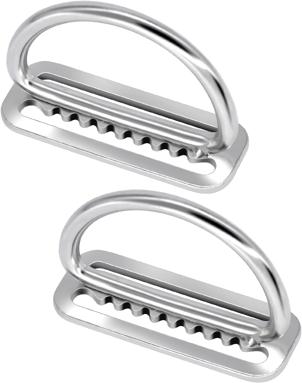 Dawitrly 2Pack Weight Belt Keeper, 5Cm/2'' Stainless Steel Serrated Scuba Diving Weight Belt Retainer Stopper with D Ring for Dive Gear and BCD Accessories image number 3