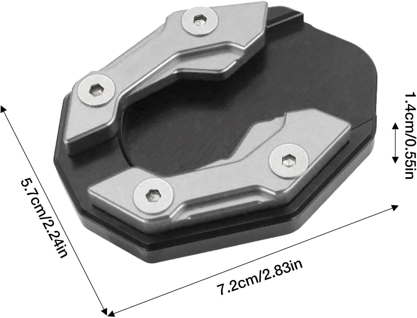 Motorcycle Pad - Foot Side Stand Extension Pad | Extension Pad, Motorcycle Extension Support Plate, Motorcycle Extension Pad for Touring - Silver image number 2