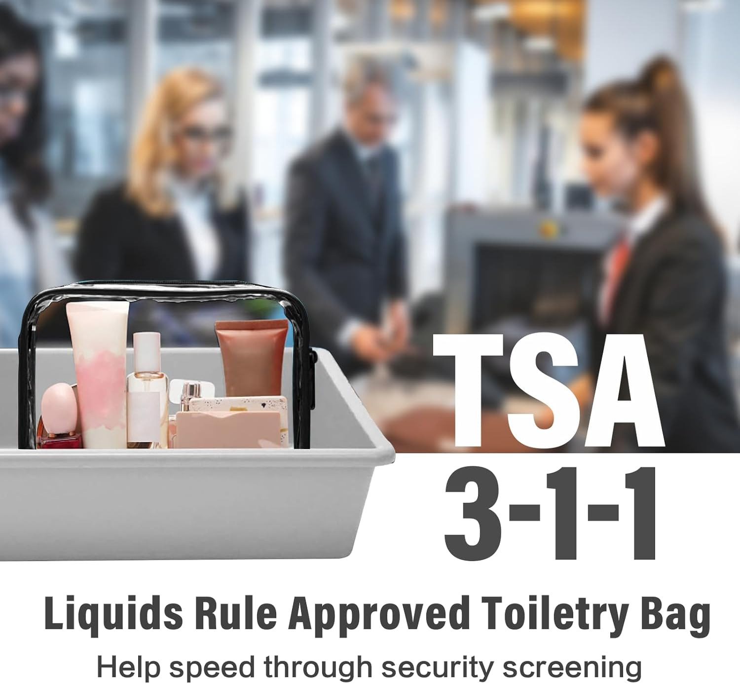 Viiotu 3 Pack Color Clear Toiletry Bag, Waterproof PVC Clear Makeup Bag, Portable Clear Travel Toiletry Bags for Traveling Men Women (3, Black) - Pink image number 3