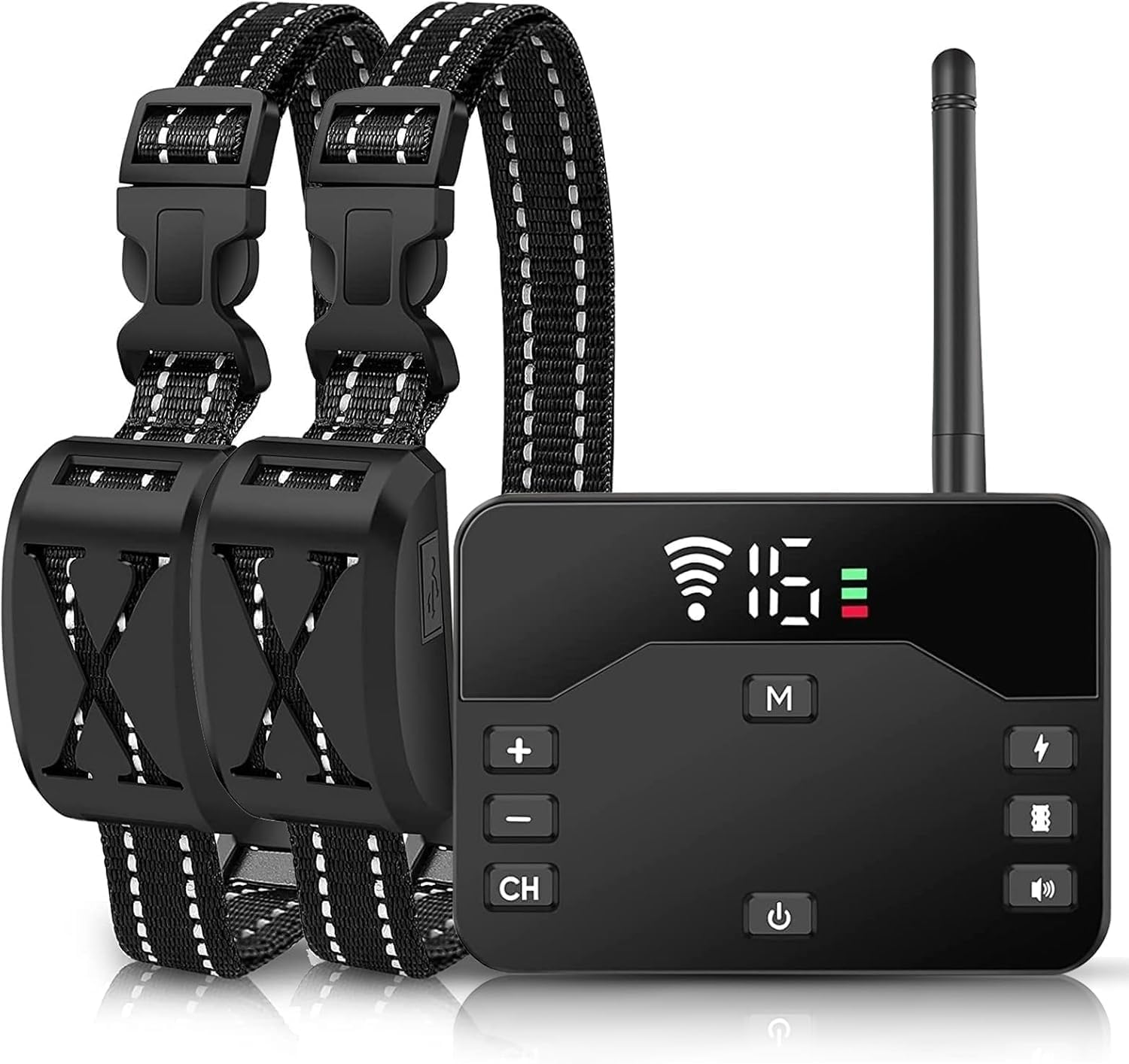 MINYII Wireless Dog Fence System, Electric Fence for 2 Dogs Shocks Training Collar 2-In-1, Adjustable Pet Training Collar Receiver for the Yard, Harmless, Environment Protection image number 3