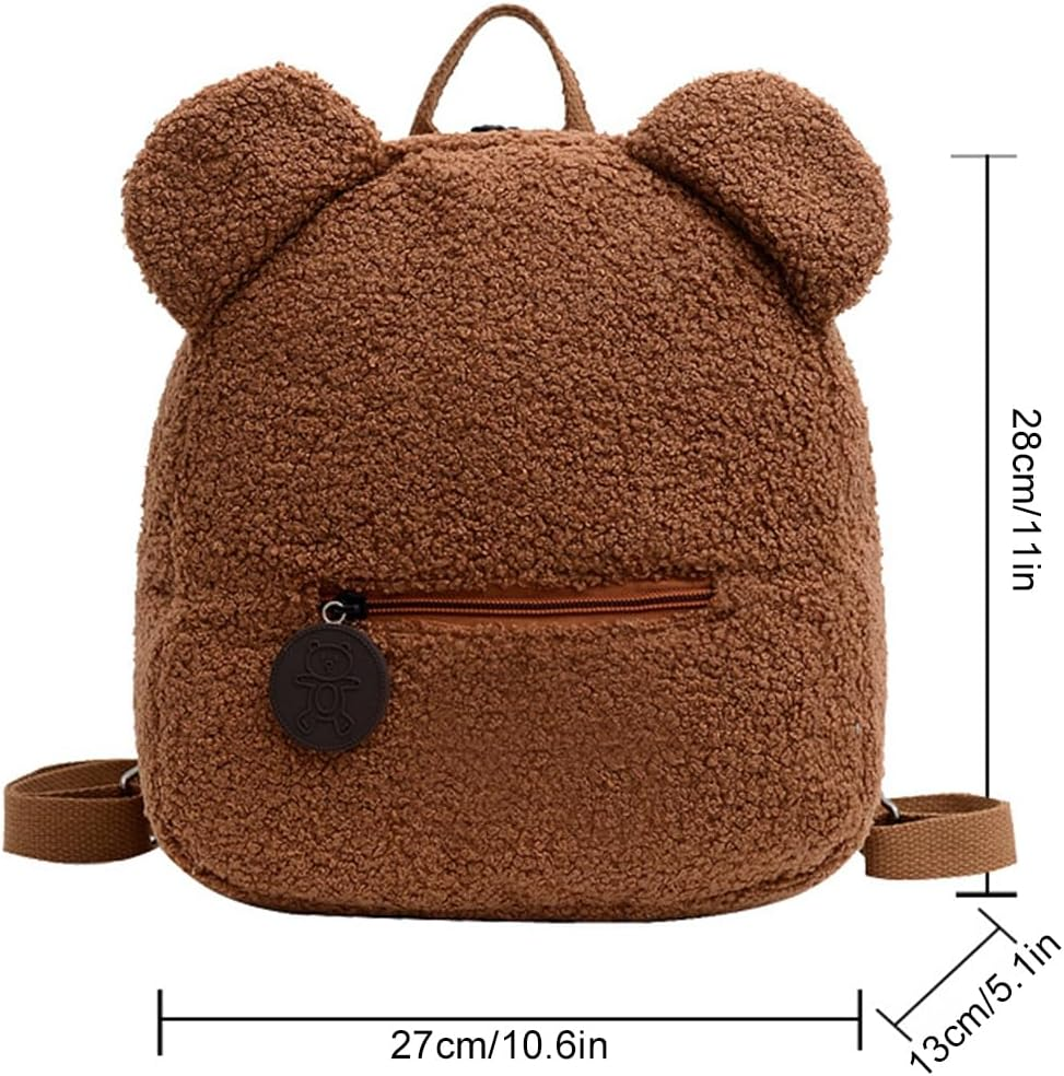 WUISOLQP P Teddy Toddler Bag Personalised Backpacks Comfortable Nursery Bag Personalised Toddler Girls Mini Backpack For image number 4