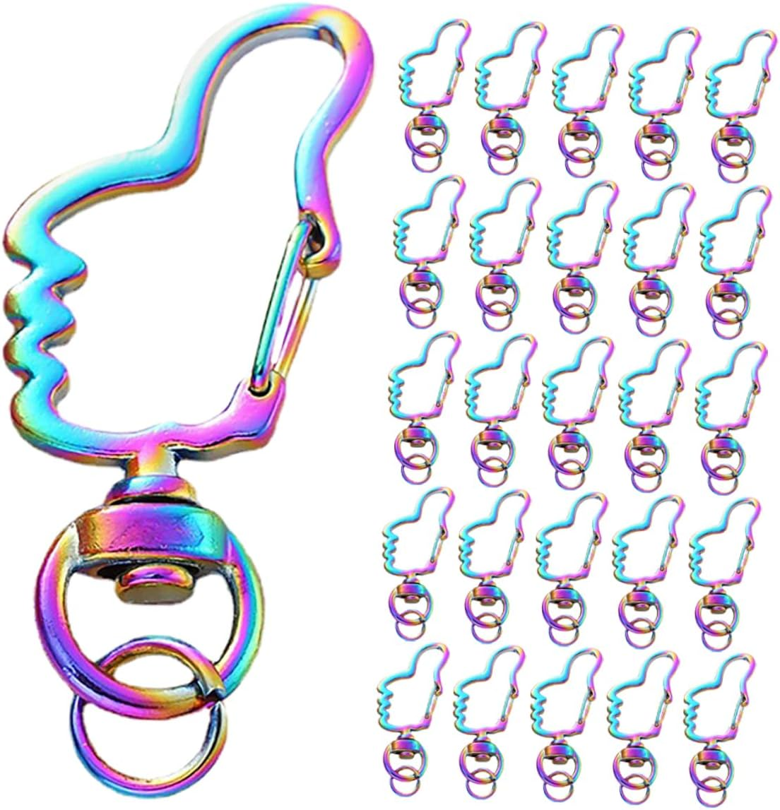 HAPINARY 30Pcs Zinc Alloy Thumb Keychain Detachable Cute Thumb-Shaped Clips for Crafting Bag and Purse Accessories Quick Release Carabiner Design for Women image number 4